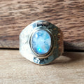 Ring Bundi | Sterling zilver & maansteen | verstelbaar image 0