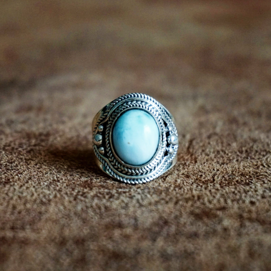 Ring | Sterling zilver & larimar | maat 17,75 image 0