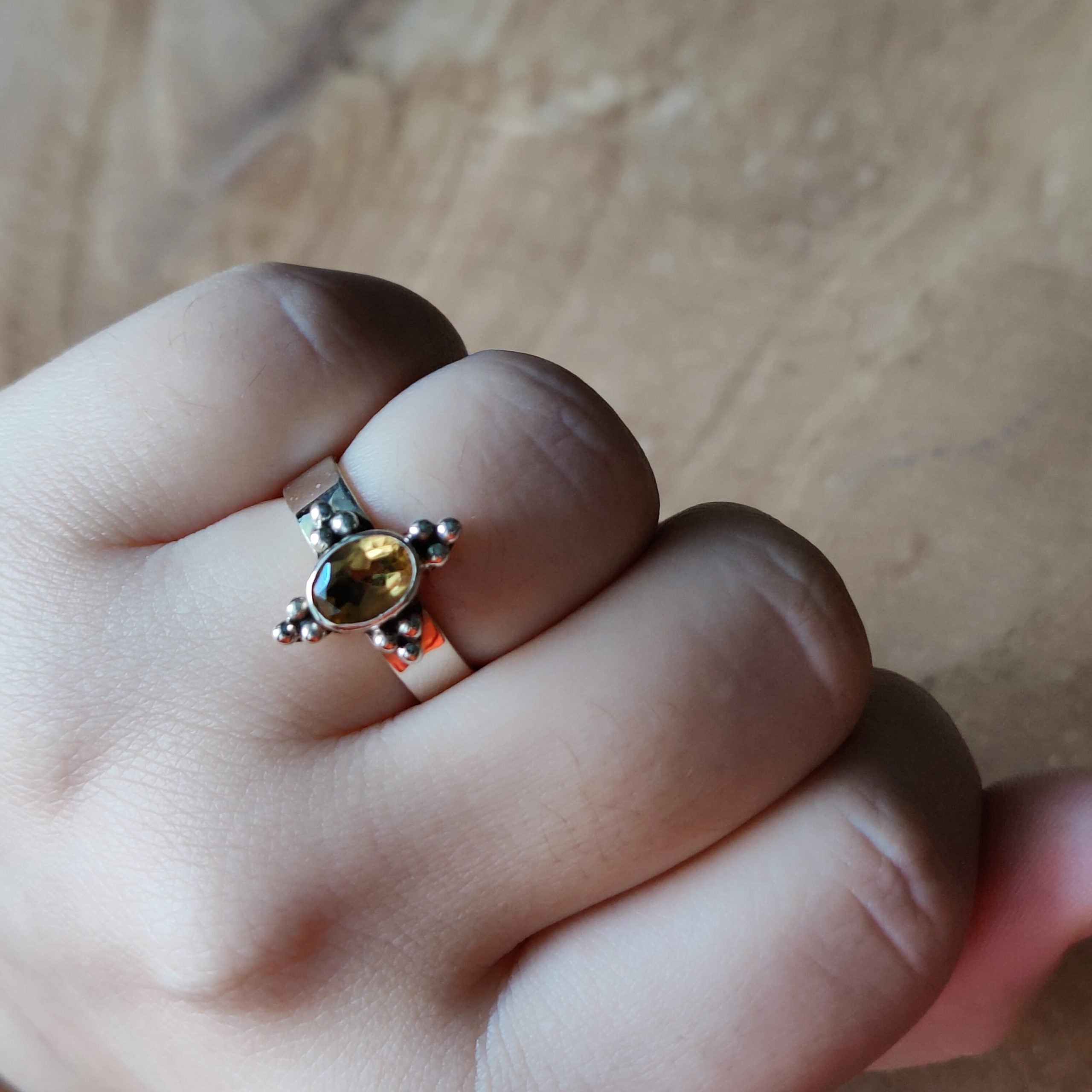Ring Duniya | Sterling zilver & citrien | maat 18 image 5