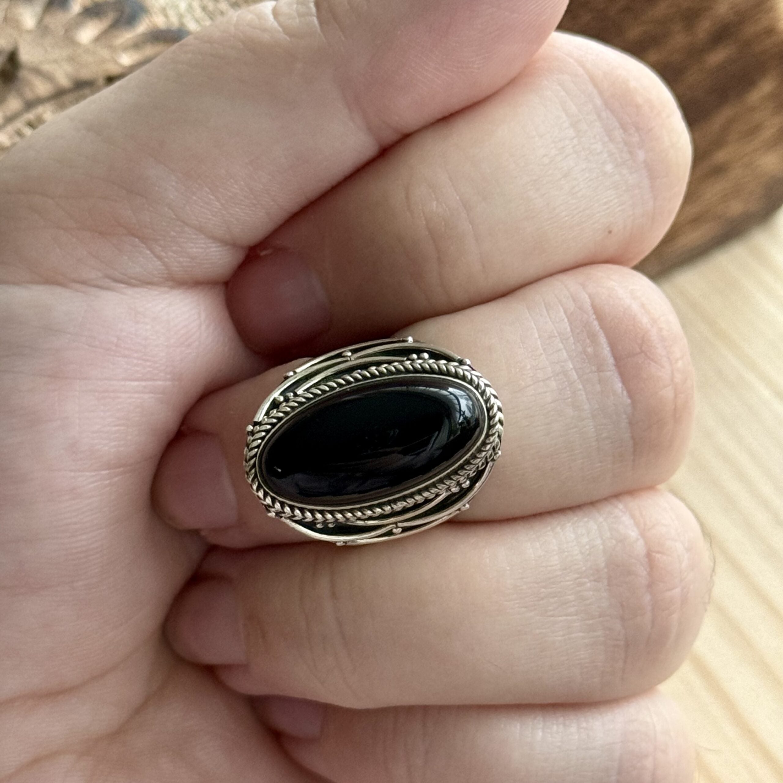 Ring | Sterling zilver & onyx | maat 16,75 image 4