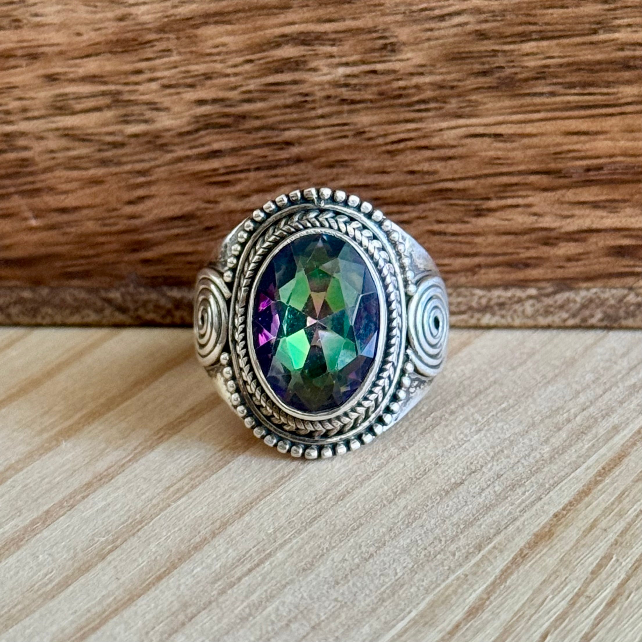 Ring | Sterling zilver & mystic topaz | maat 18,5 image 1