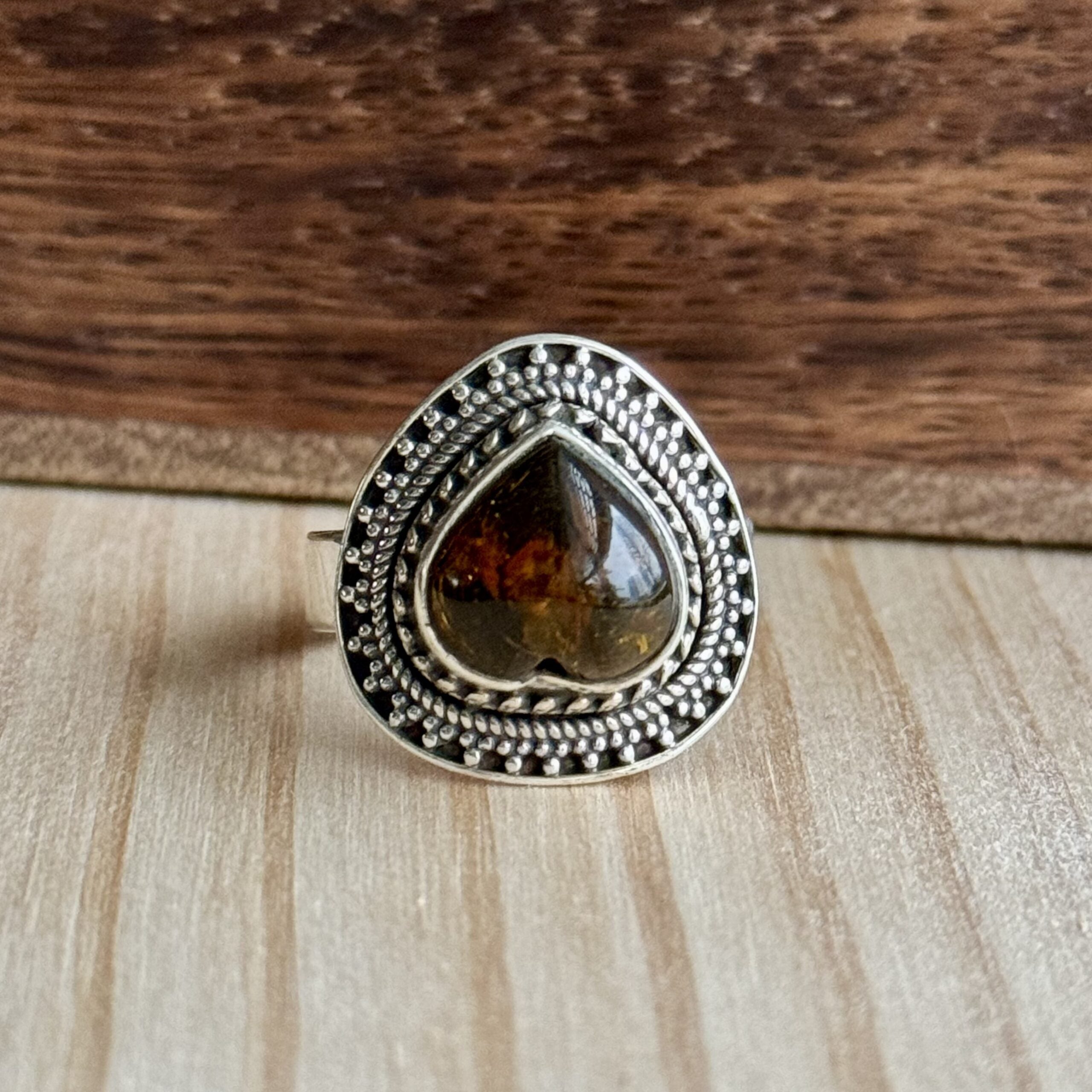 Ring | Sterling zilver & amber | maat 18,5 image 3