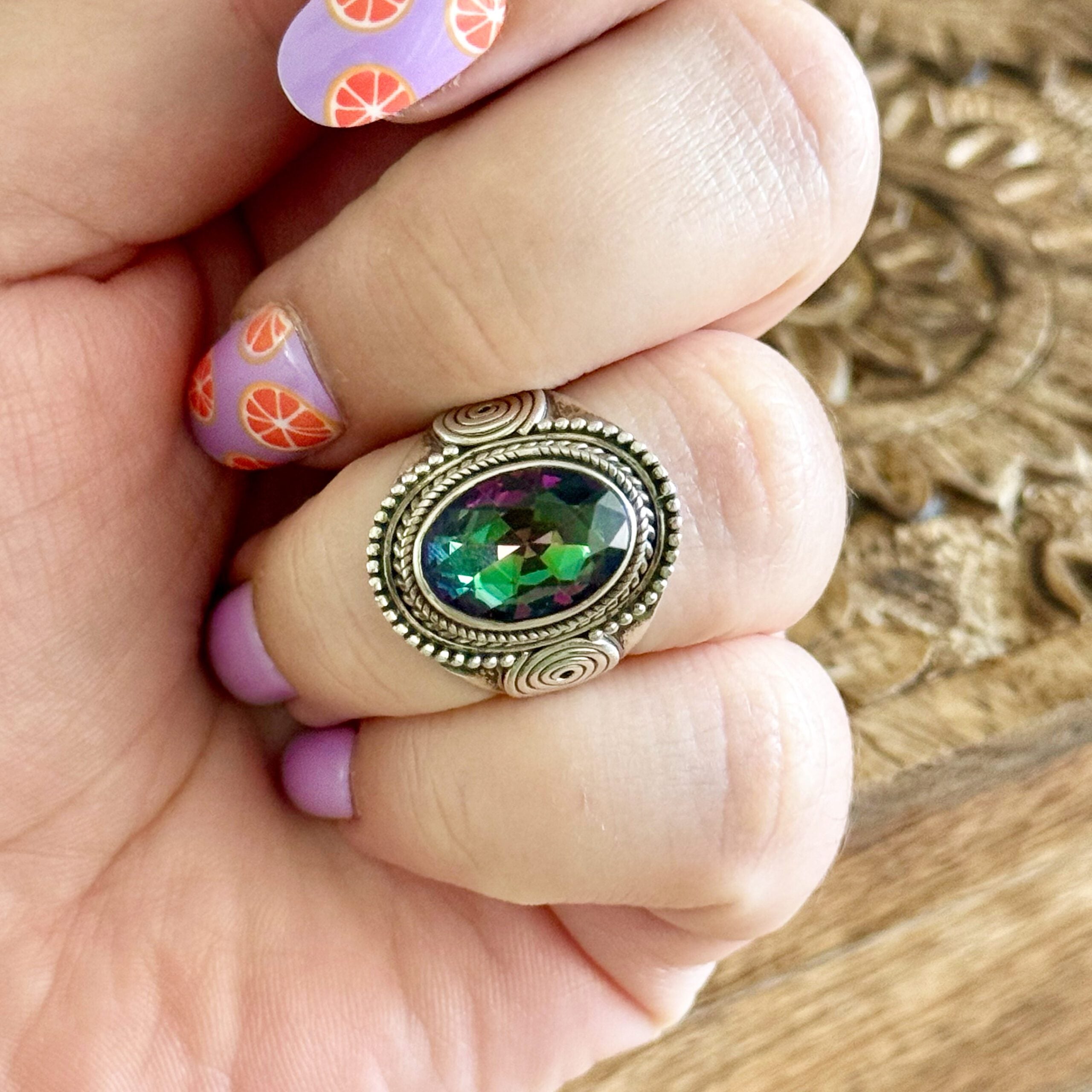 Ring | Sterling zilver & mystic topaz | maat 18,5 image 3