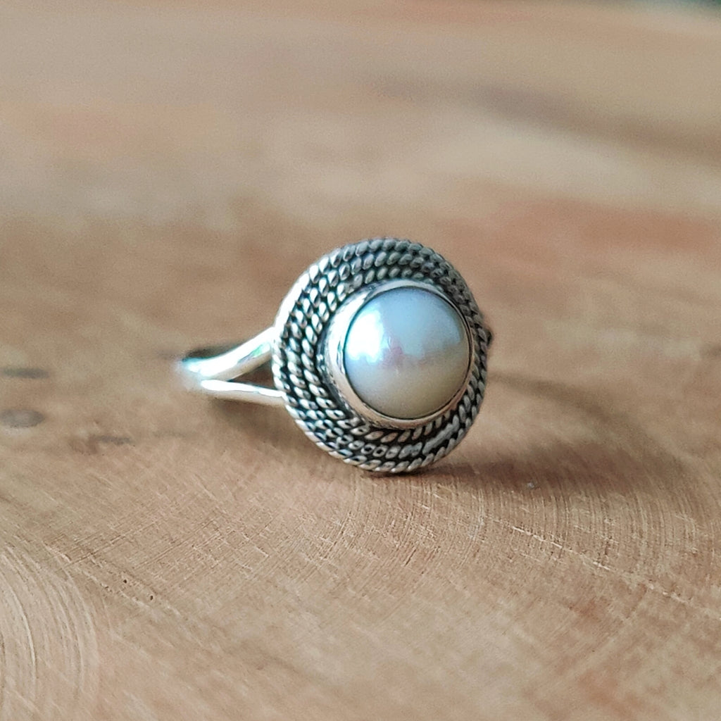 Ring | Sterling zilver & parel | maat 17 image 4