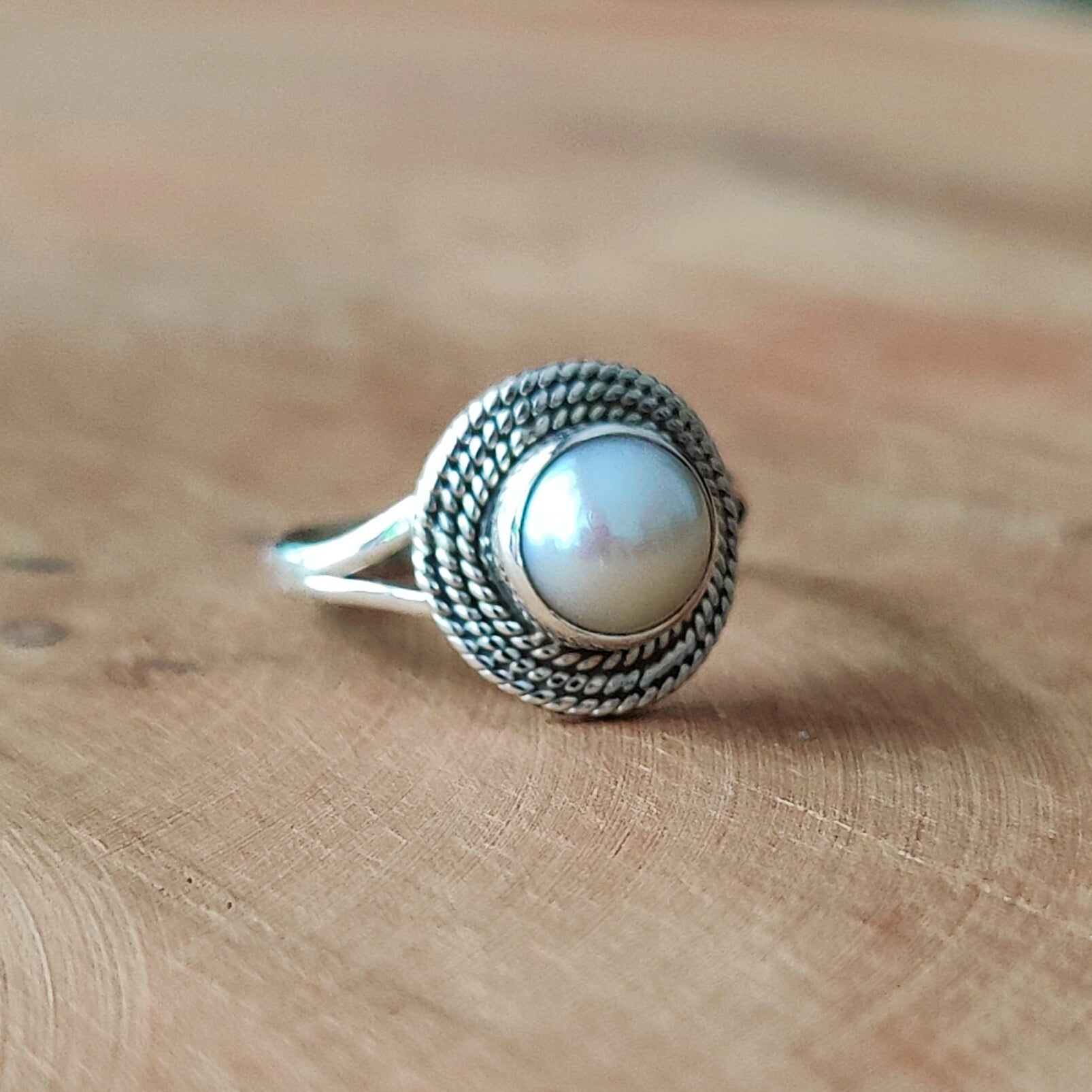 Ring | Sterling zilver & parel | maat 17 image 4
