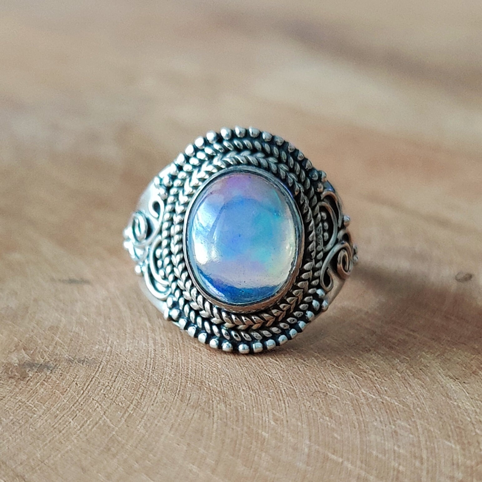 Ring | Sterling zilver & opaal | maat 17 image 0