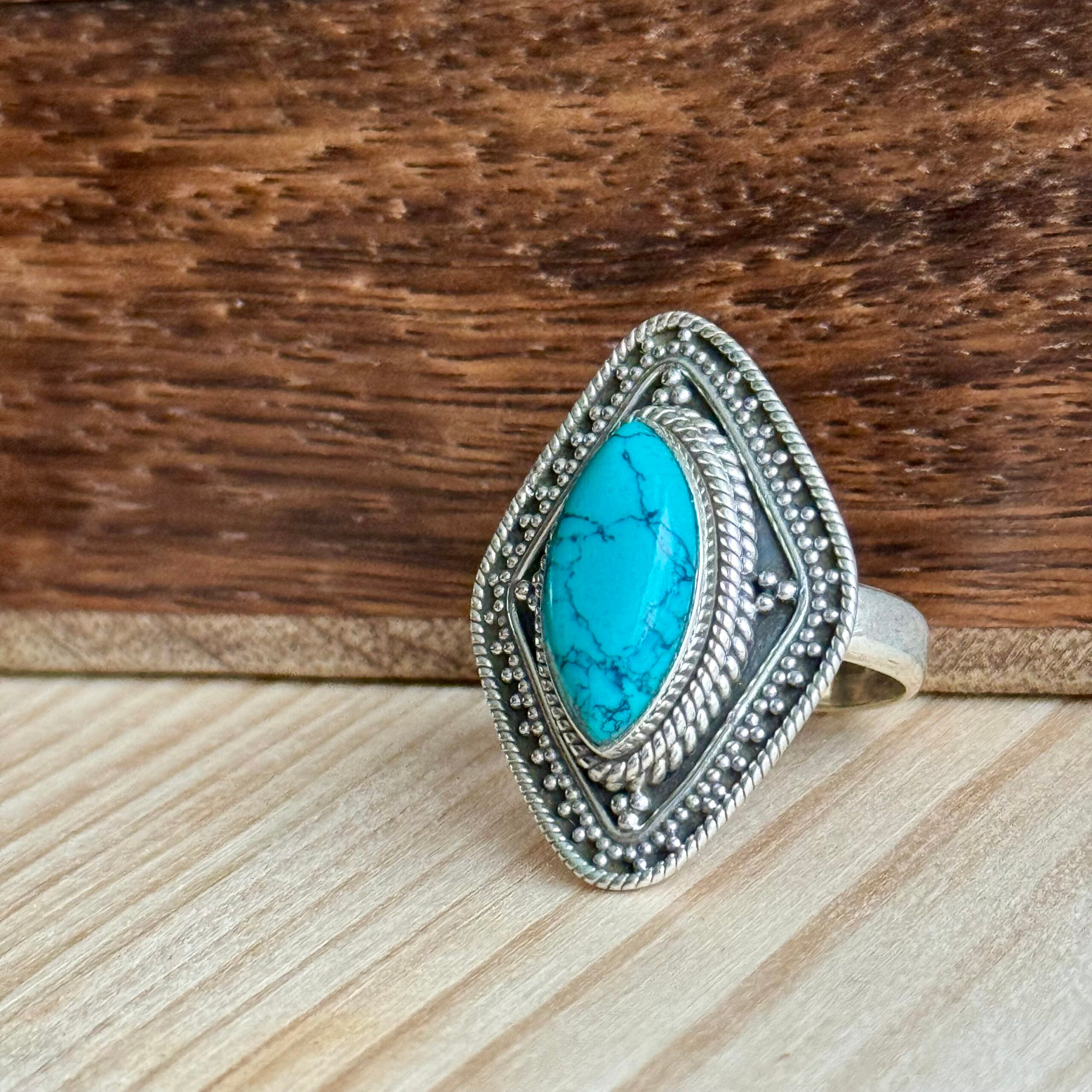 Ring | Sterling zilver & turkoois | maat 17,25 image 3