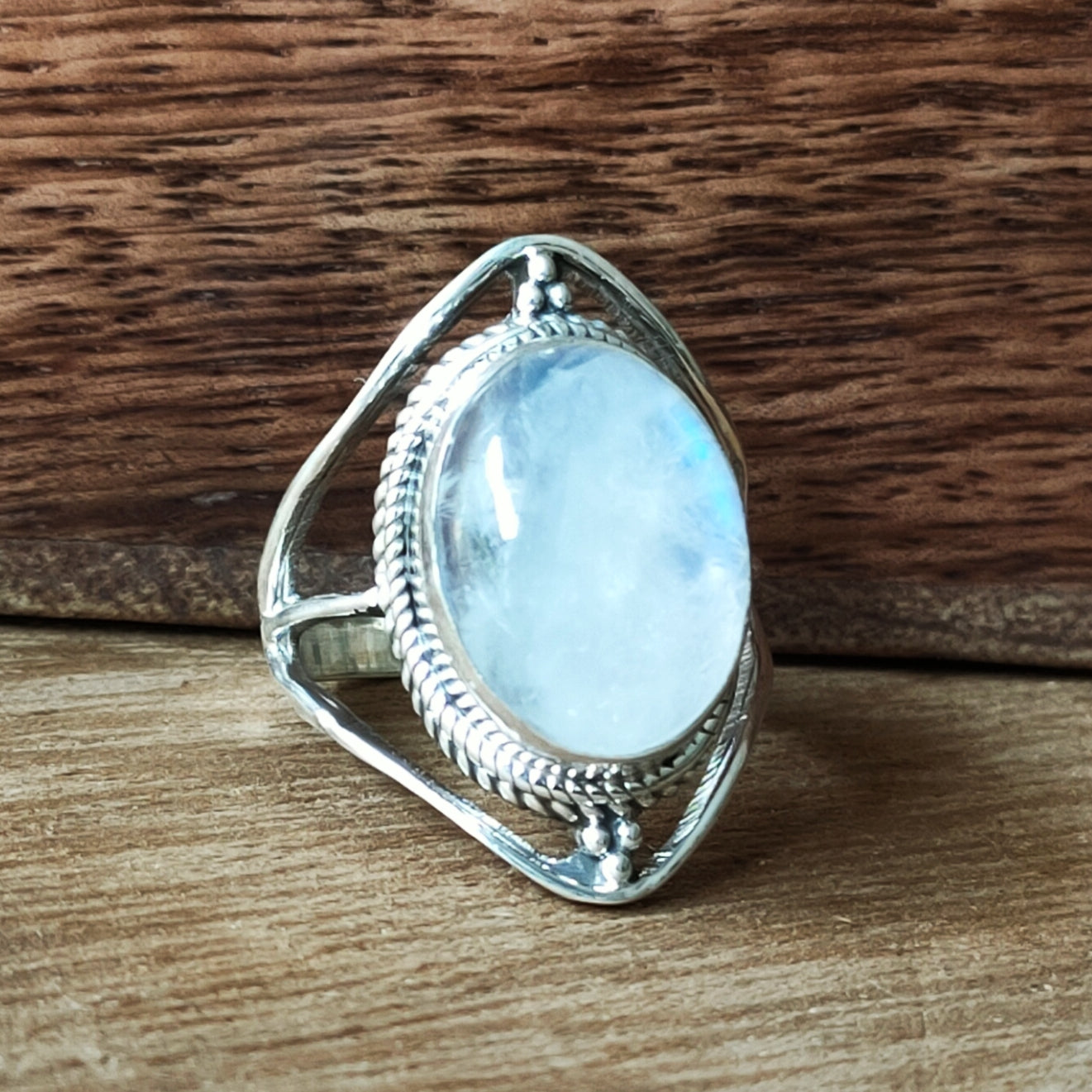 Ring Sundar | Sterling zilver & maansteen | maat 17,5 image 3