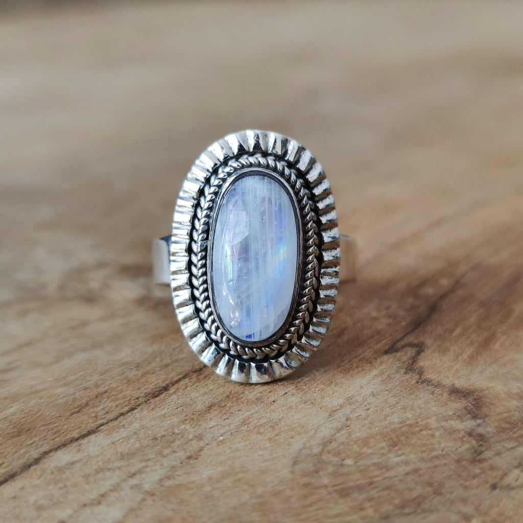 Ring | Sterling zilver & maansteen | maat 17 image 2