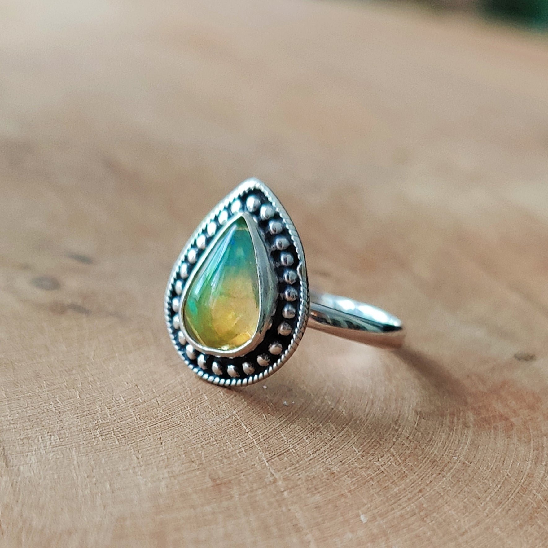 Ring | Sterling zilver & opaal | maat 18,5 image 1