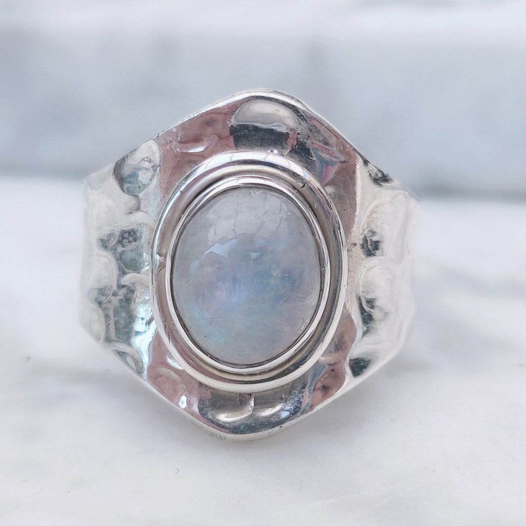 Ring Bundi | Sterling zilver & maansteen | verstelbaar image 7