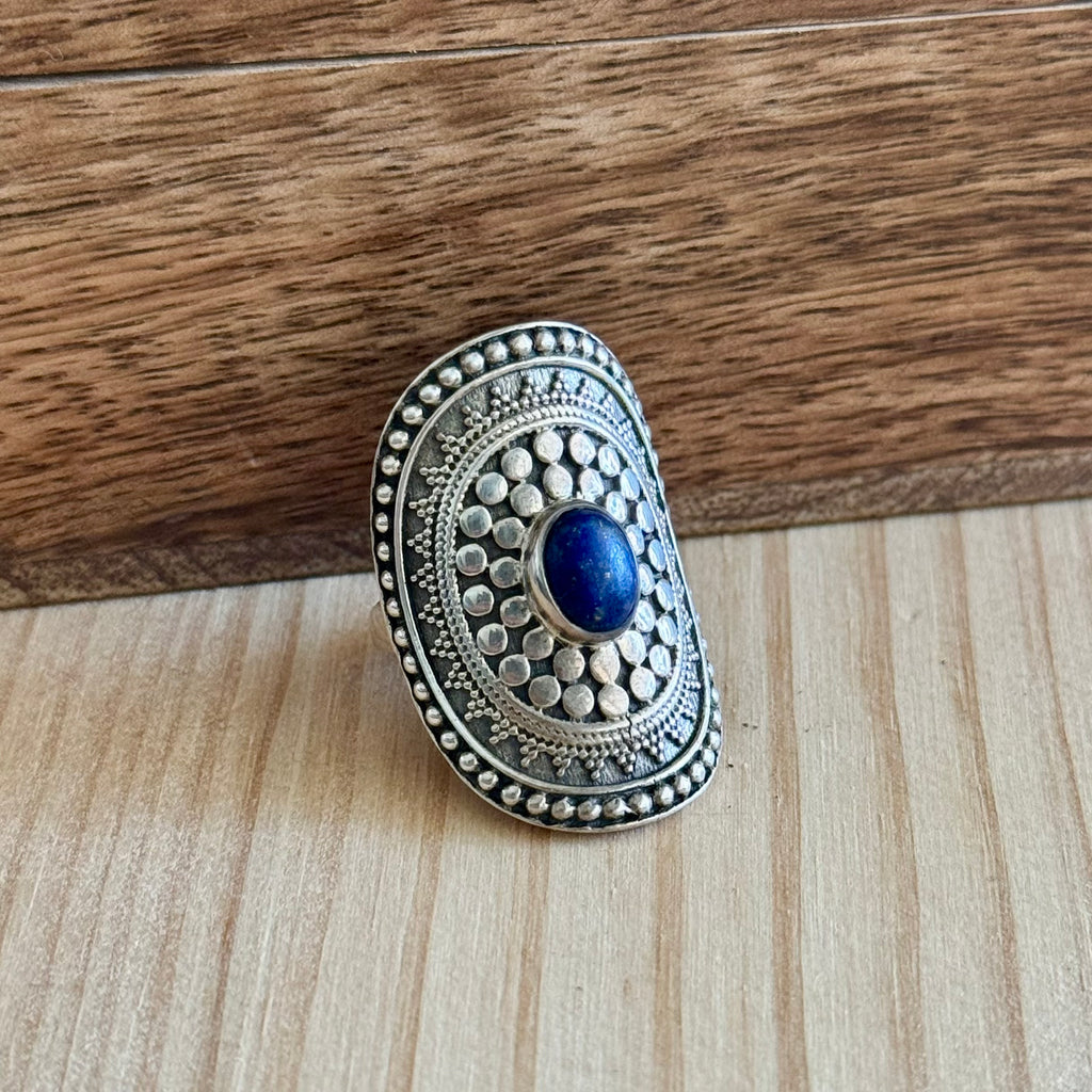 Ring | Sterling zilver & lapis lazuli | maat 17,5 image 1