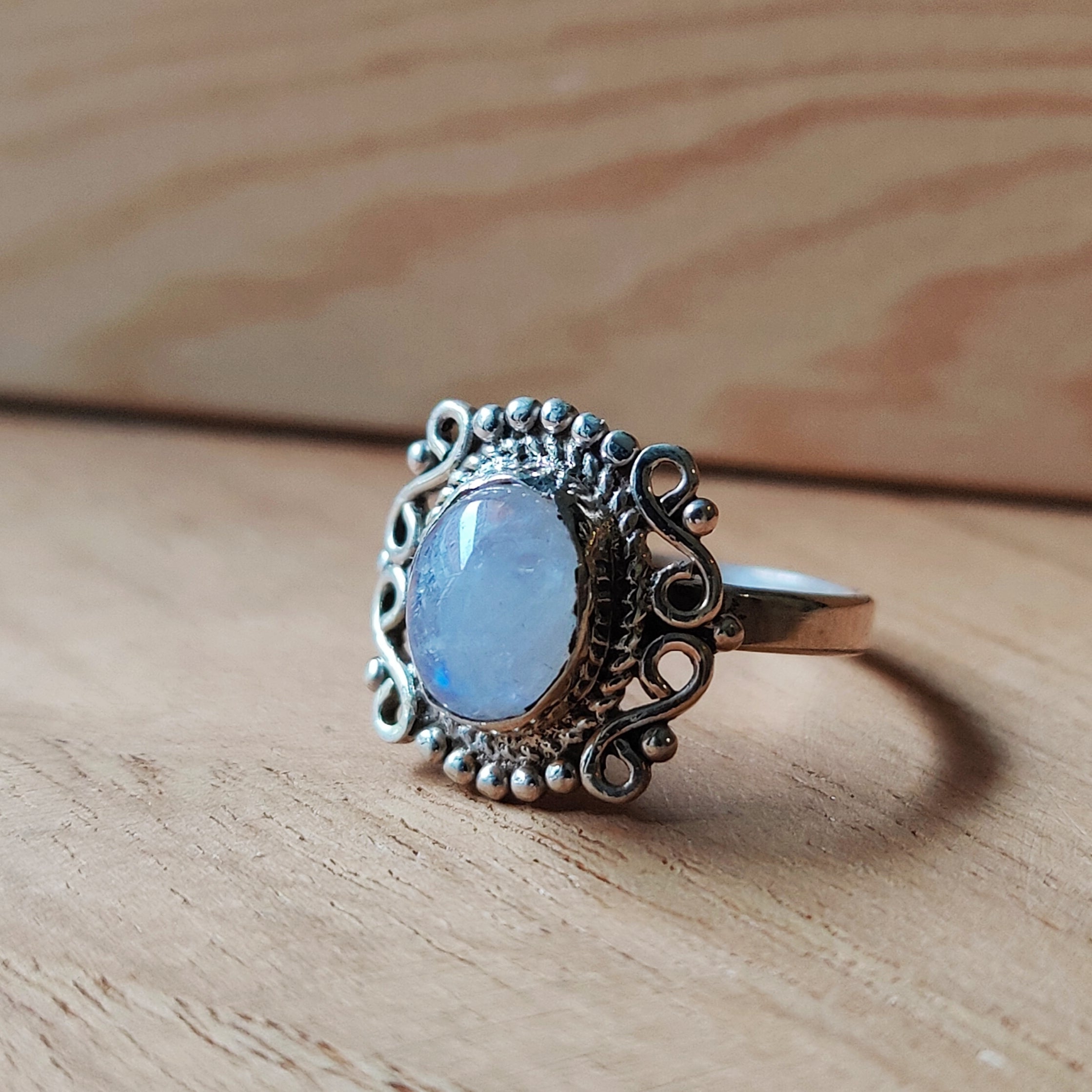 Ring | Sterling zilver & maansteen | maat 15,25 image 0