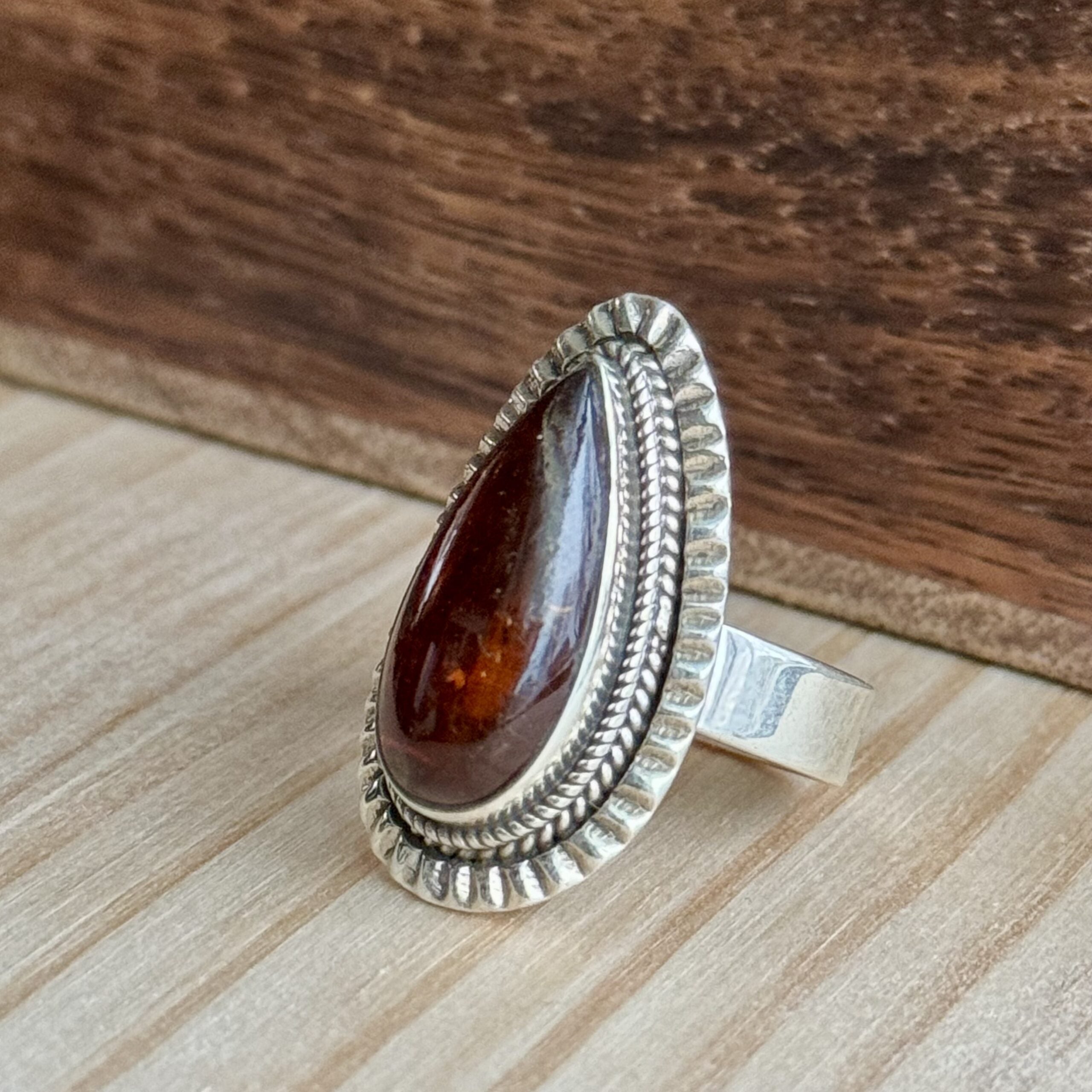Ring | Sterling zilver & amber | maat 18,75 image 3