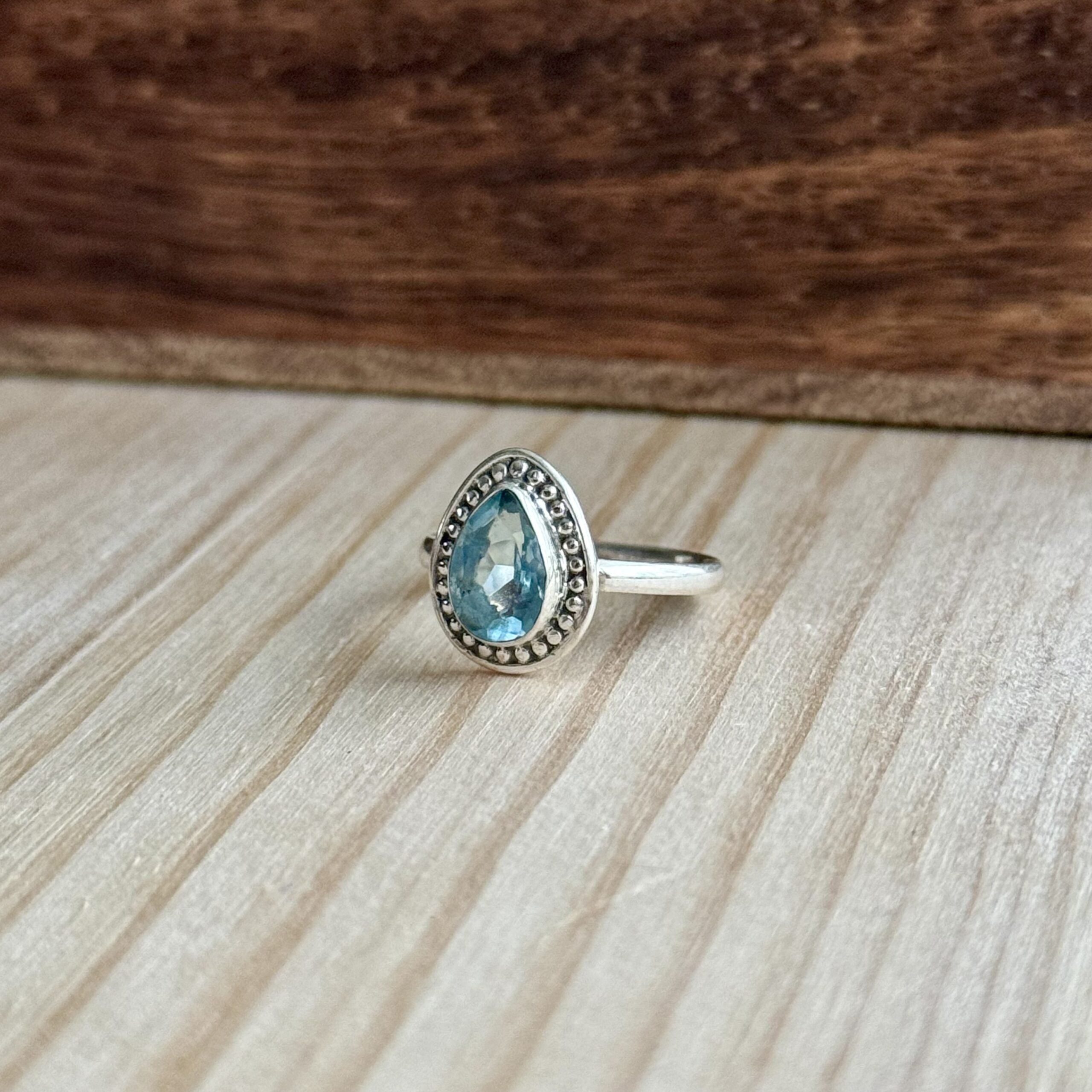 Ring | Sterling zilver & aquamarijn | maat 16,25 image 3
