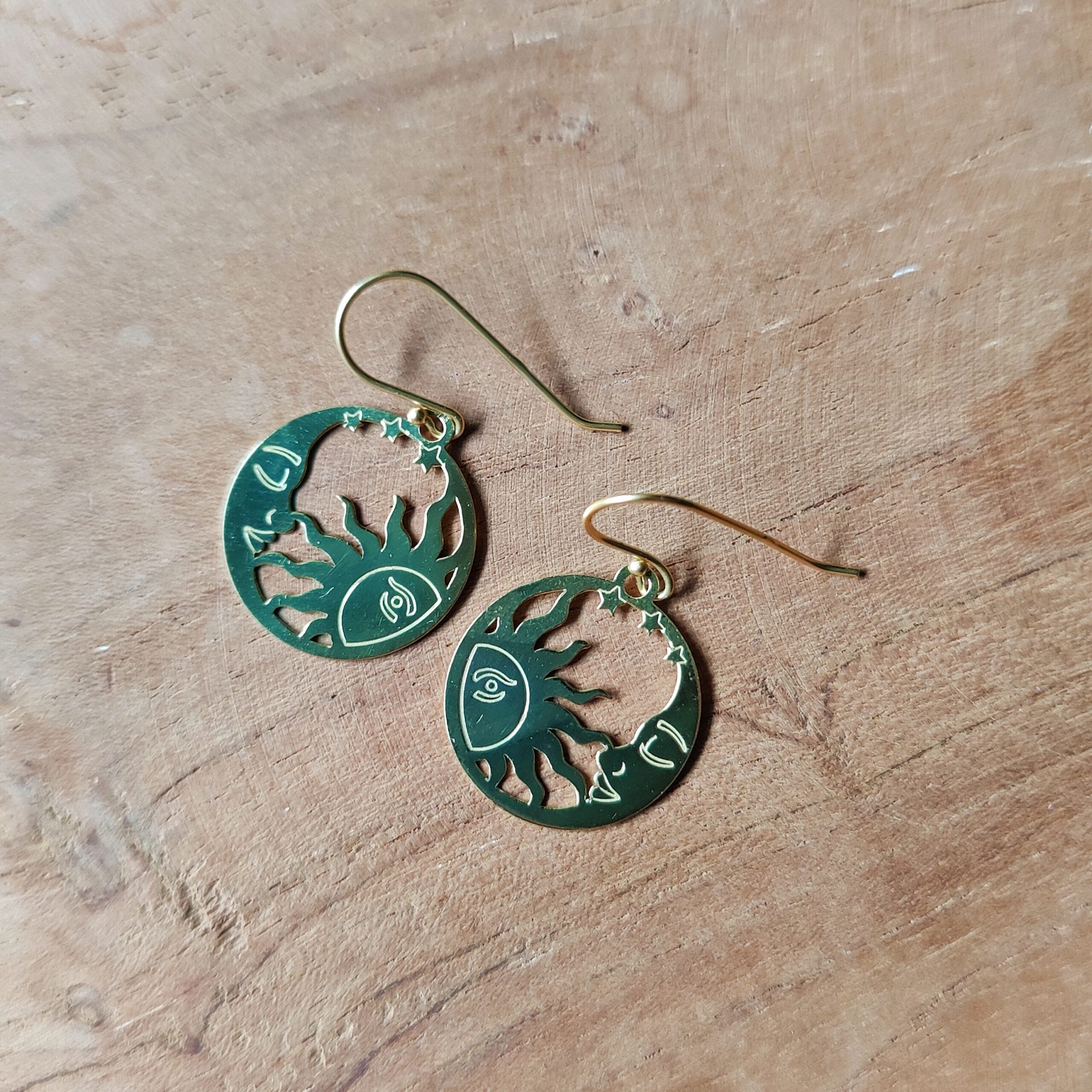 Oorbellen Luna y Sol | 14K verguld sterling zilver image 0