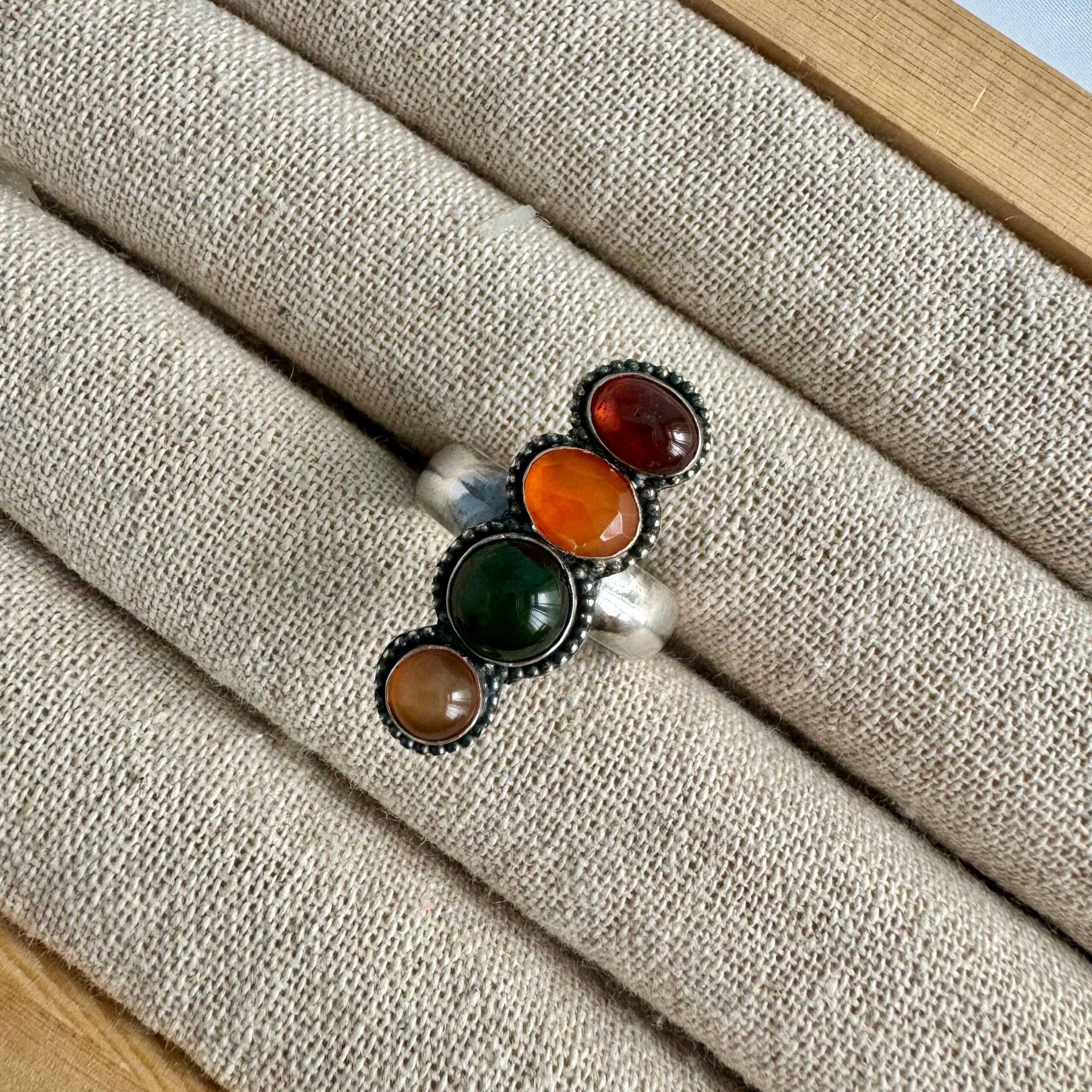Ring Stacked autumn | Sterling zilver & edelstenen | maat 18,75 | BY AIS image 0
