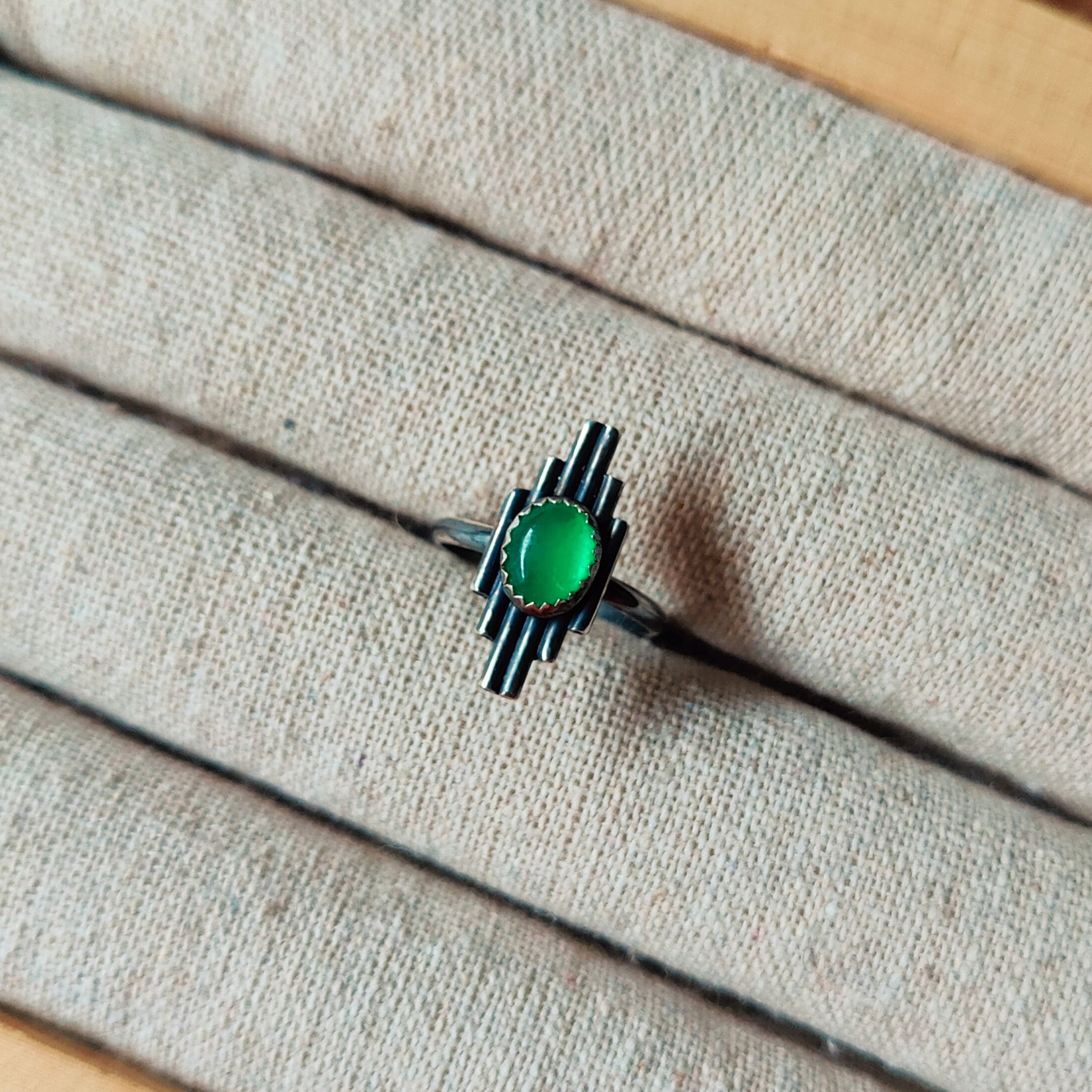 Ring | Sterling zilver &amp; jade | maat 17,25 | BY AIS image 1