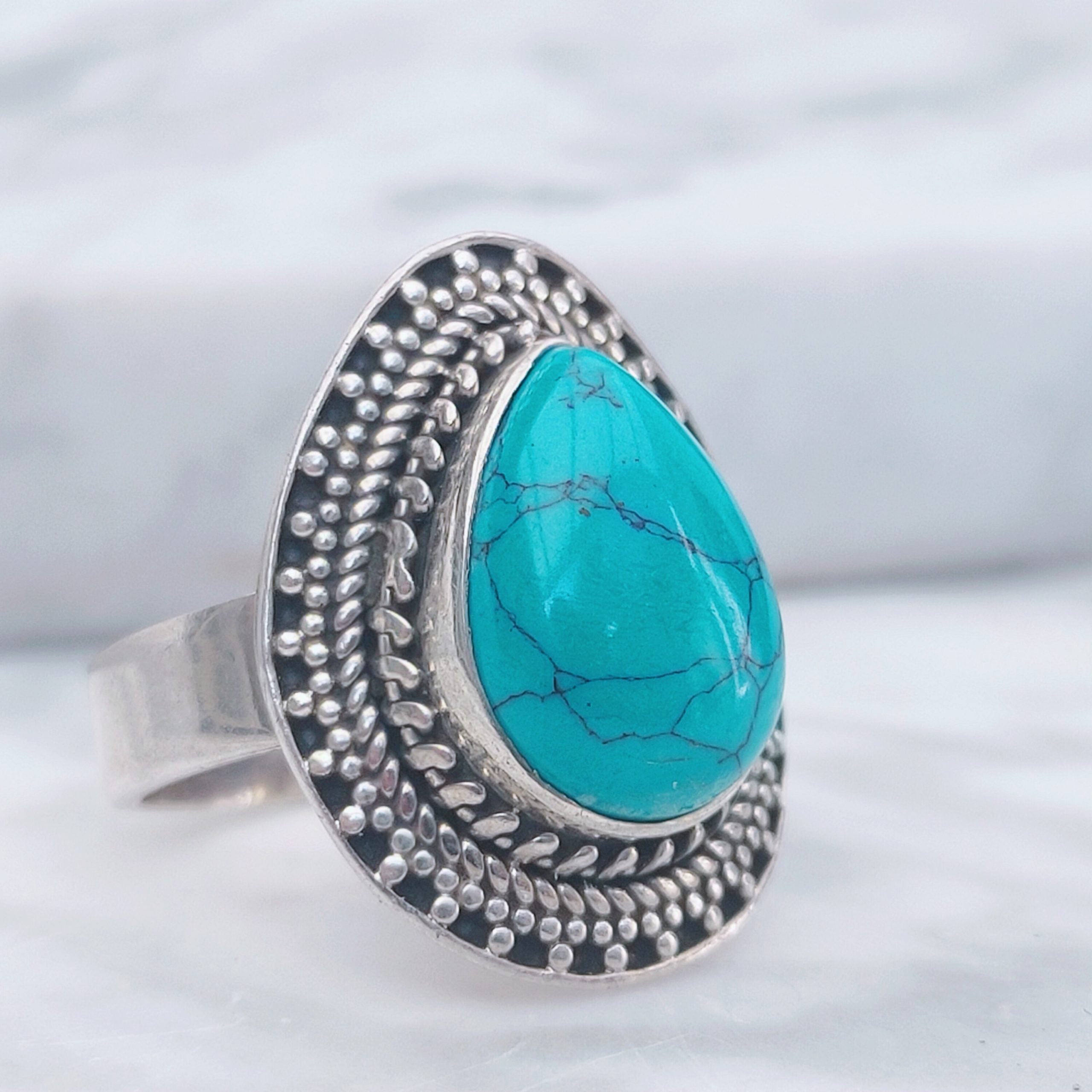 Ring | Sterling zilver & turkoois | maat 17,25 image 2