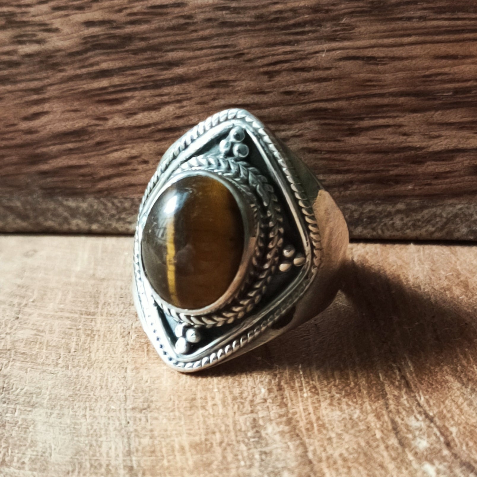 Ring Agni | Sterling zilver & tijgeroog | maat 16,25 image 2