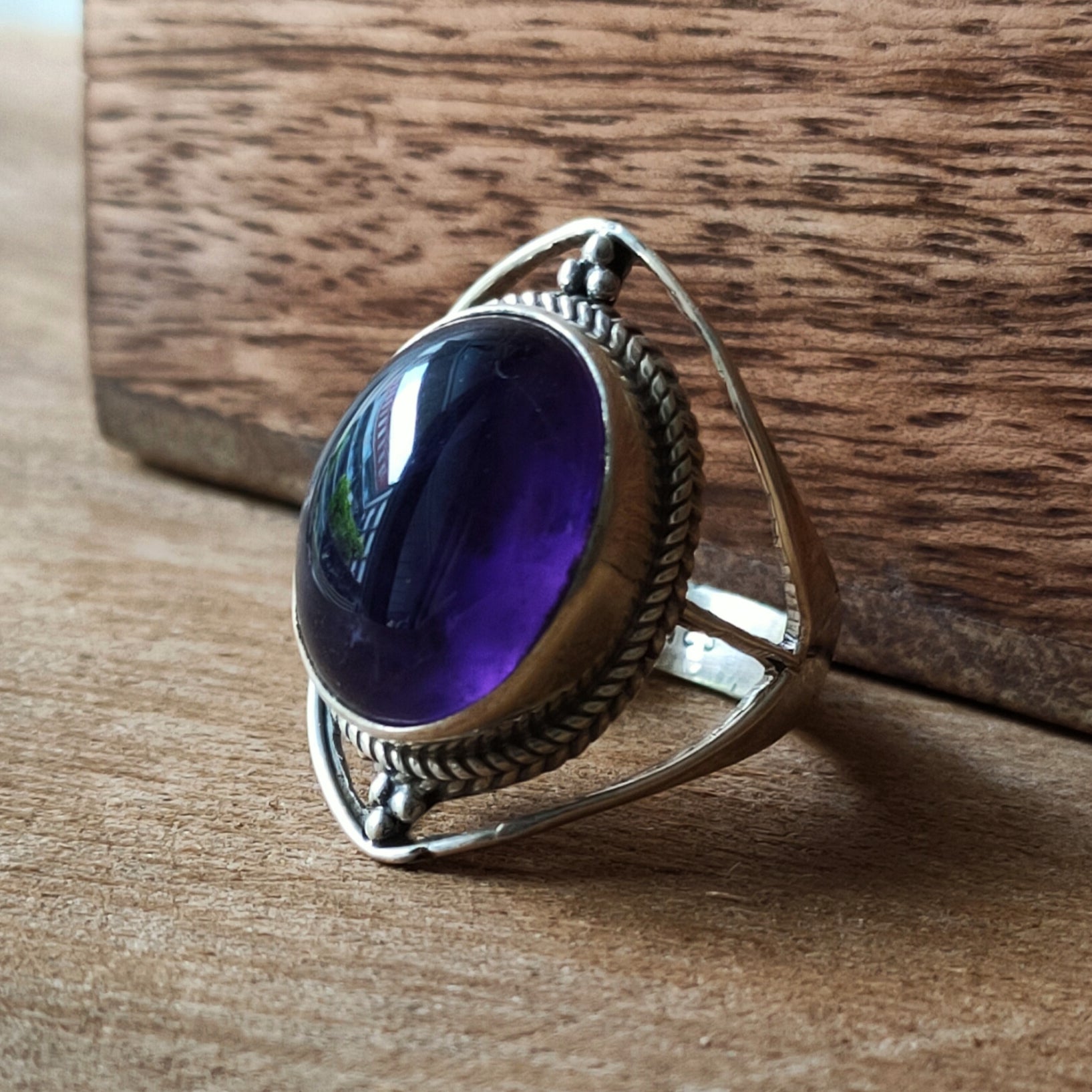 Ring Sundar | Sterling zilver & amethist | maat 17,75 image 2