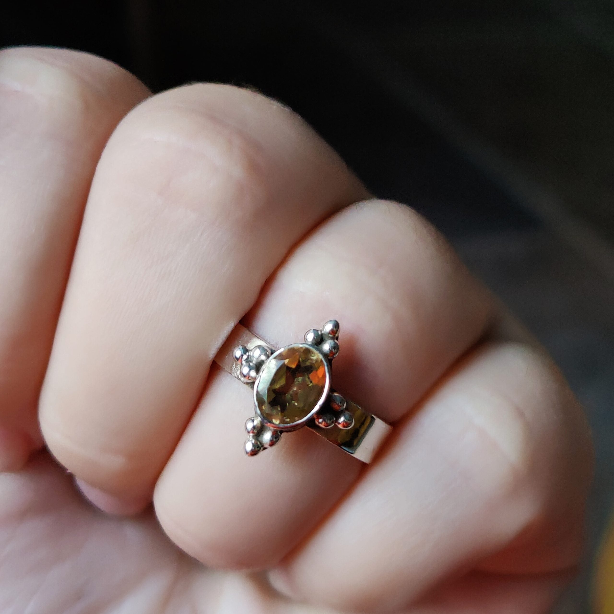 Ring Duniya | Sterling zilver & citrien | maat 18 image 2