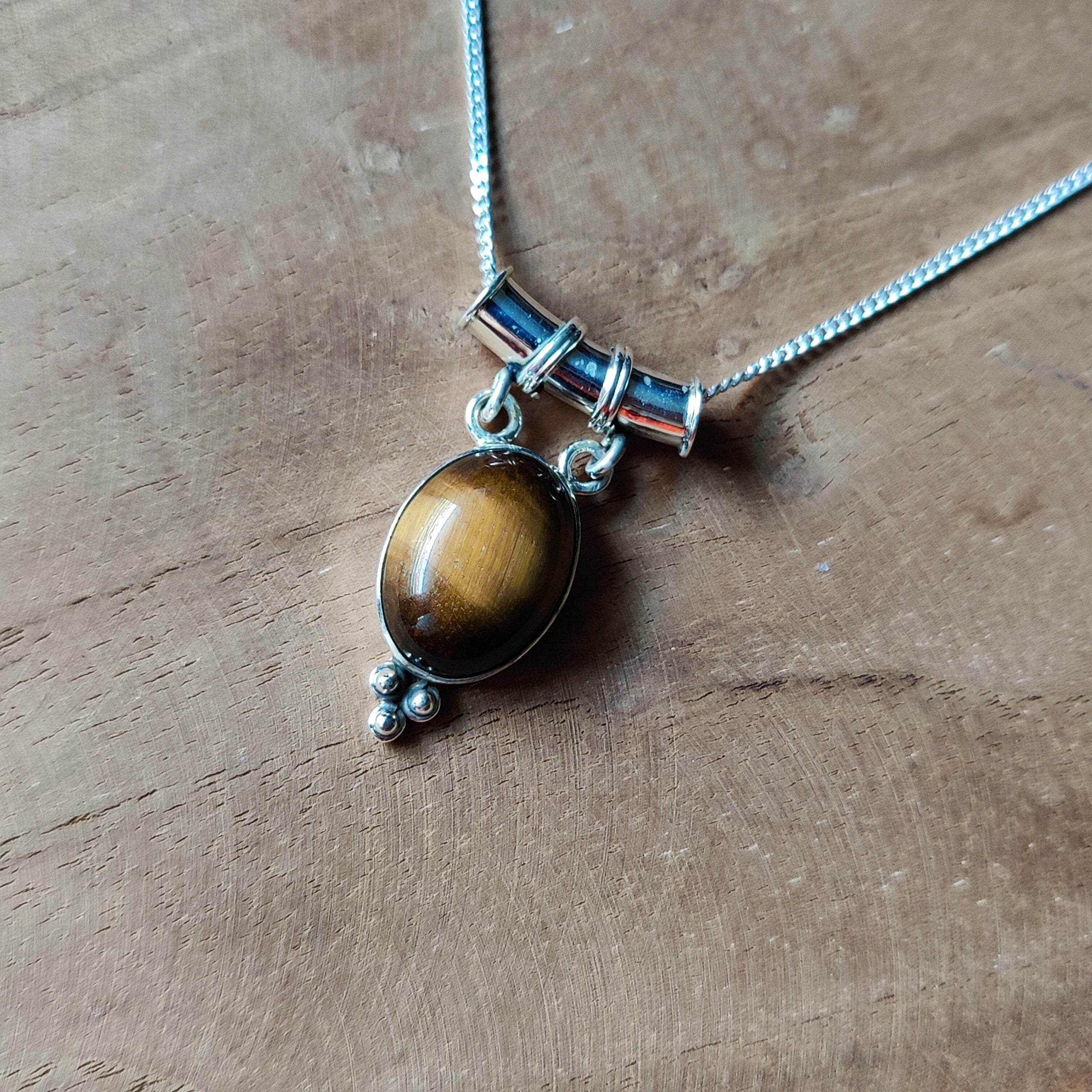Hanger | Sterling zilver & tijgeroog image 1