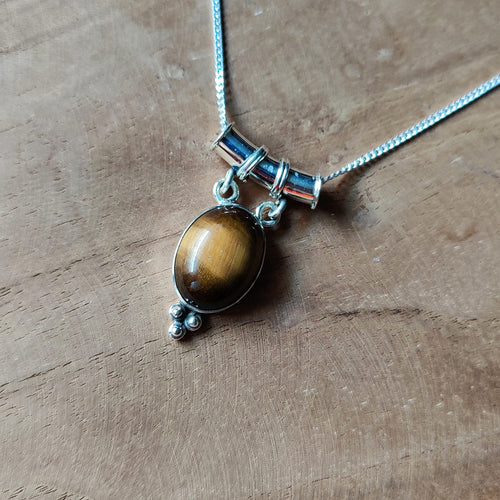 Hanger | Sterling zilver & tijgeroog image 1