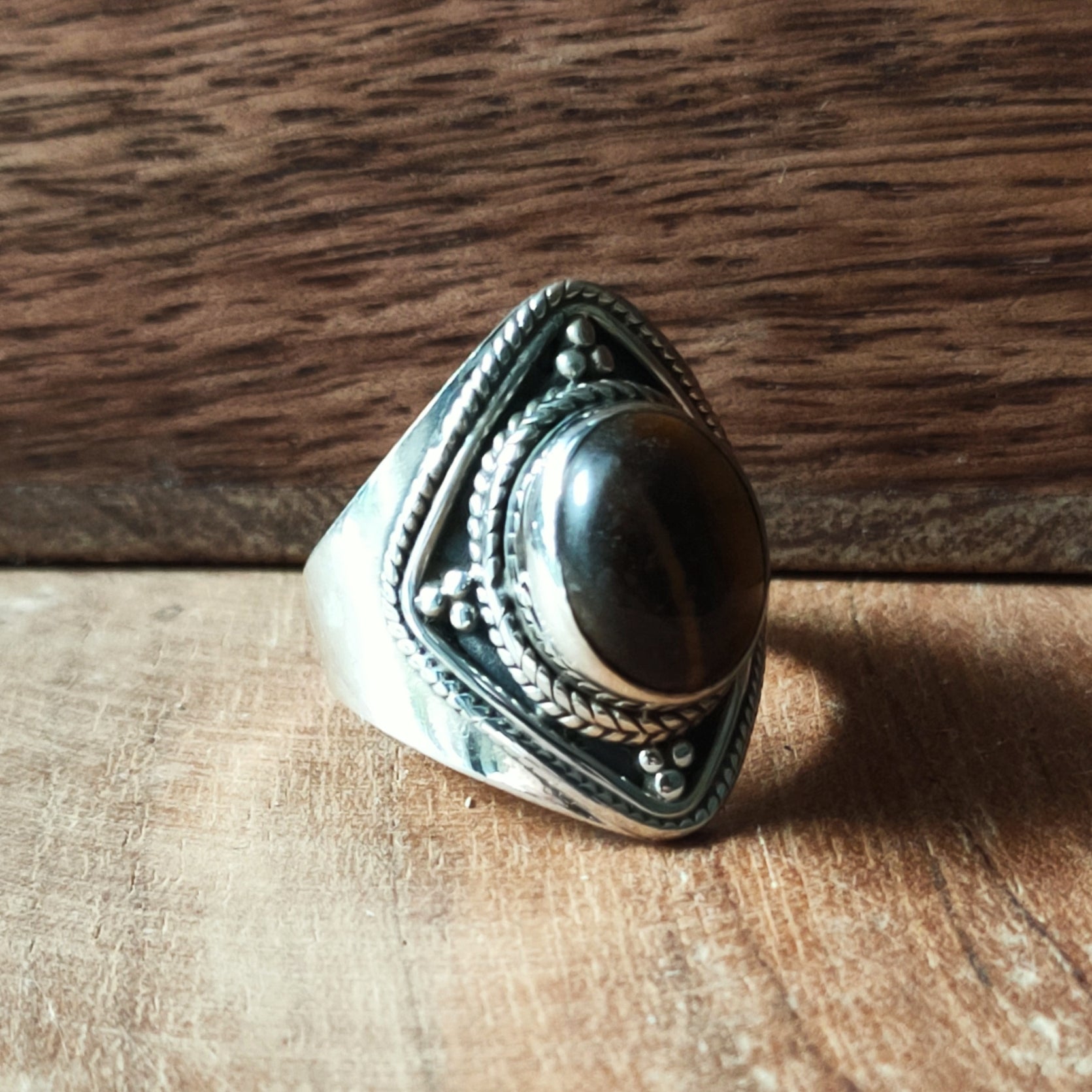 Ring Agni | Sterling zilver & tijgeroog | maat 16,25 image 1