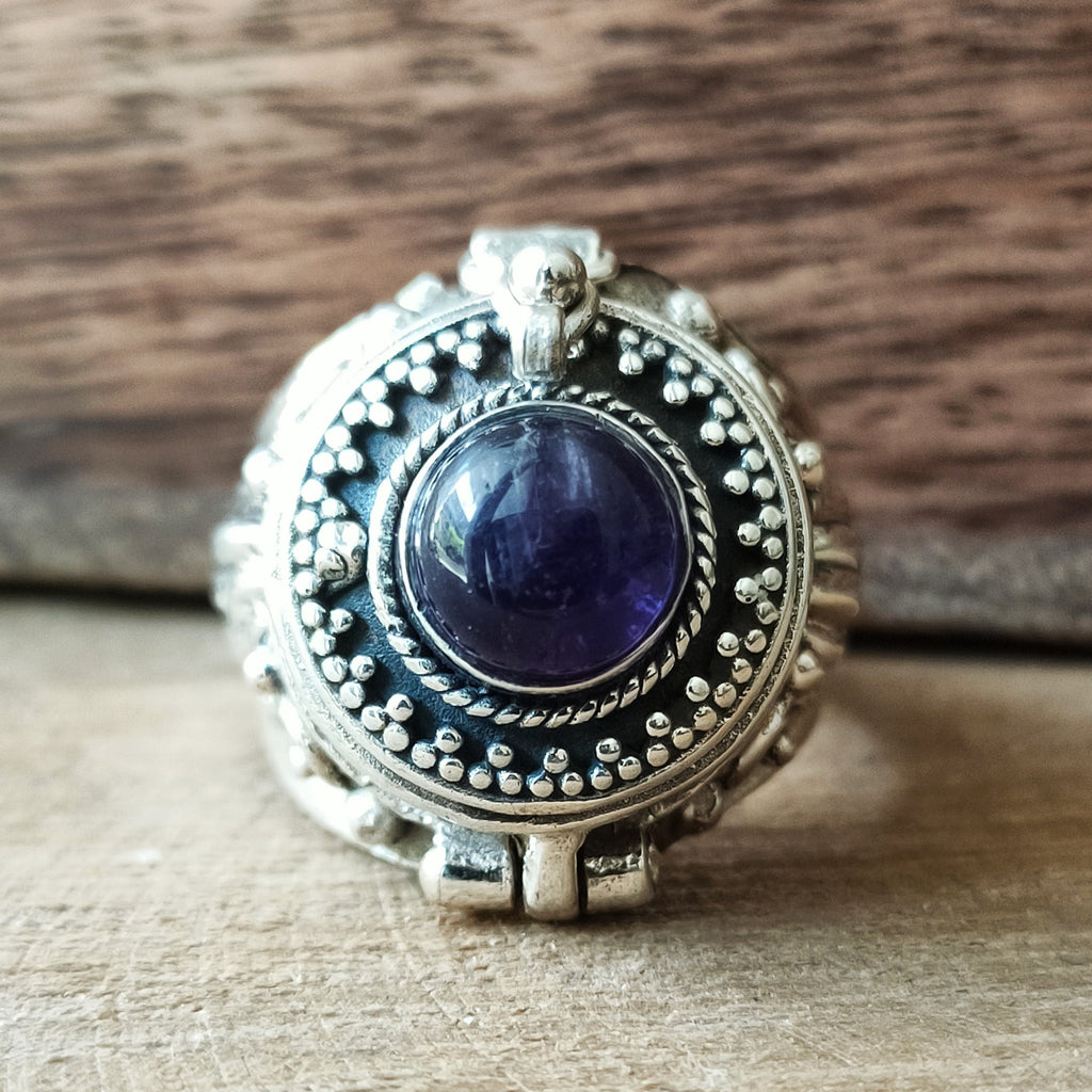 Poison box ring | Sterling zilver & amethist | maat 17,5 image 1