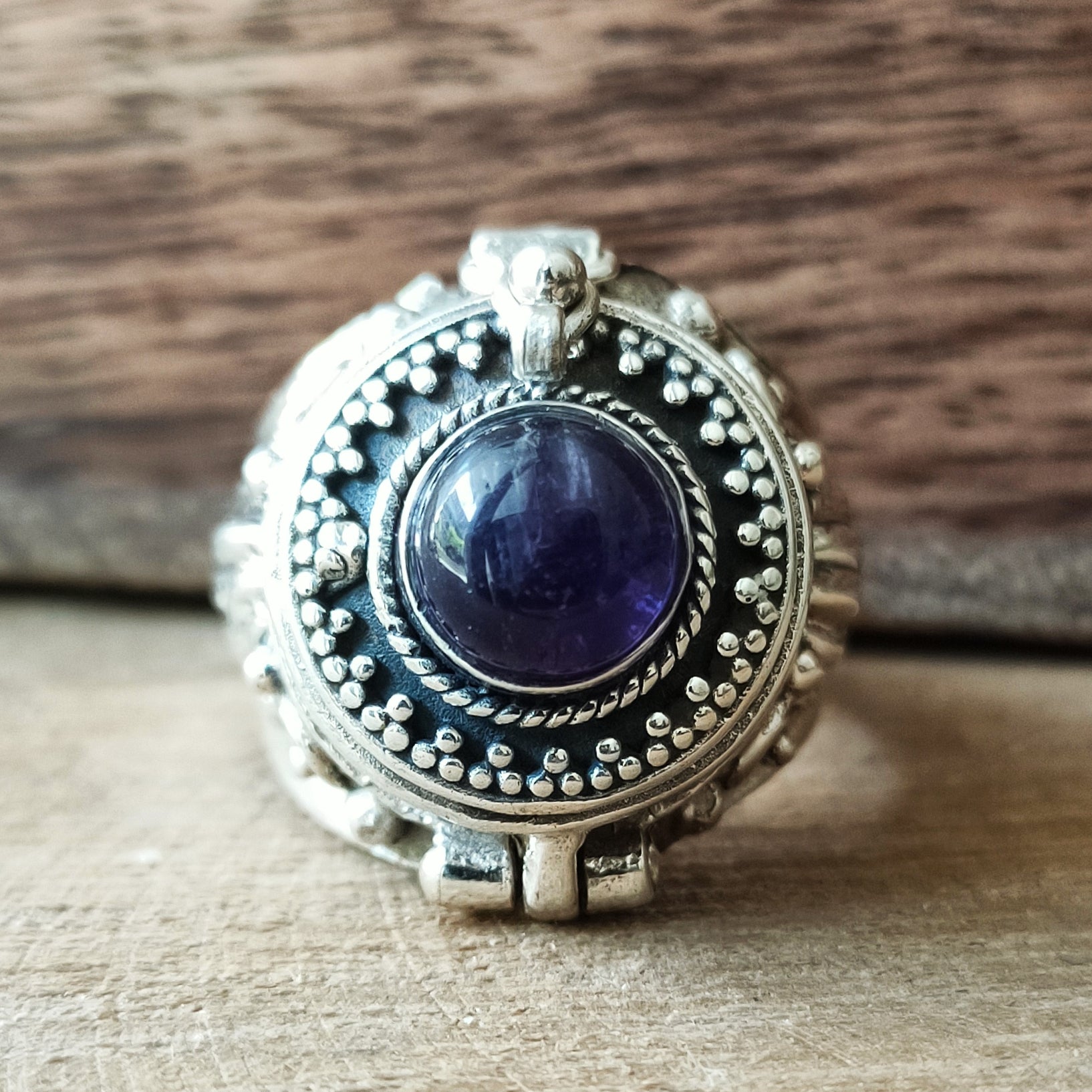 Poison box ring | Sterling zilver & amethist | maat 17,5 image 1