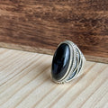 Ring | Sterling zilver & onyx | maat 16,75 image 0