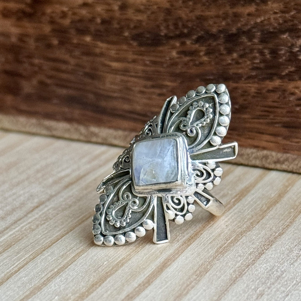 Ring | Sterling zilver & maansteen | maat 17,75 image 3