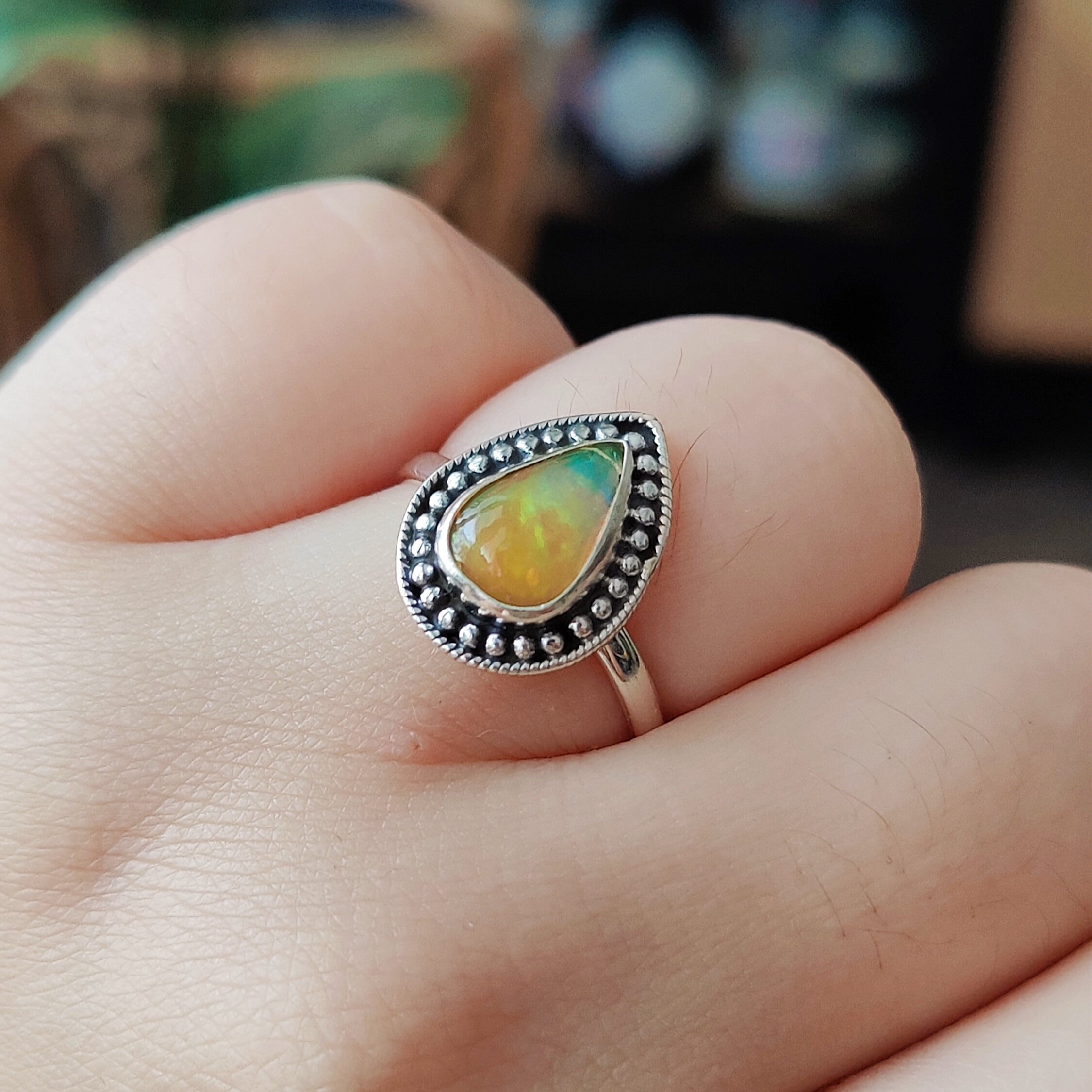 Ring | Sterling zilver & opaal | maat 18,5 image 0
