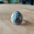 Ring | Sterling zilver & labradoriet | maat 18,25 image 0