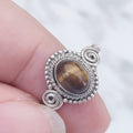 Ring | Sterling zilver & tijgeroog | maat 17,5 image 0