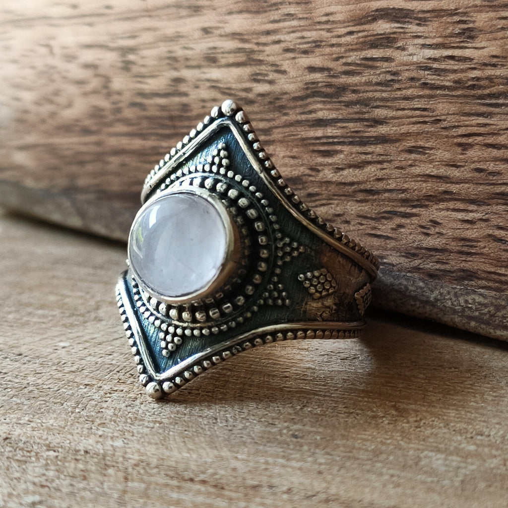 Ring Gajner | Sterling zilver & rozenkwarts | maat 18,5 image 3