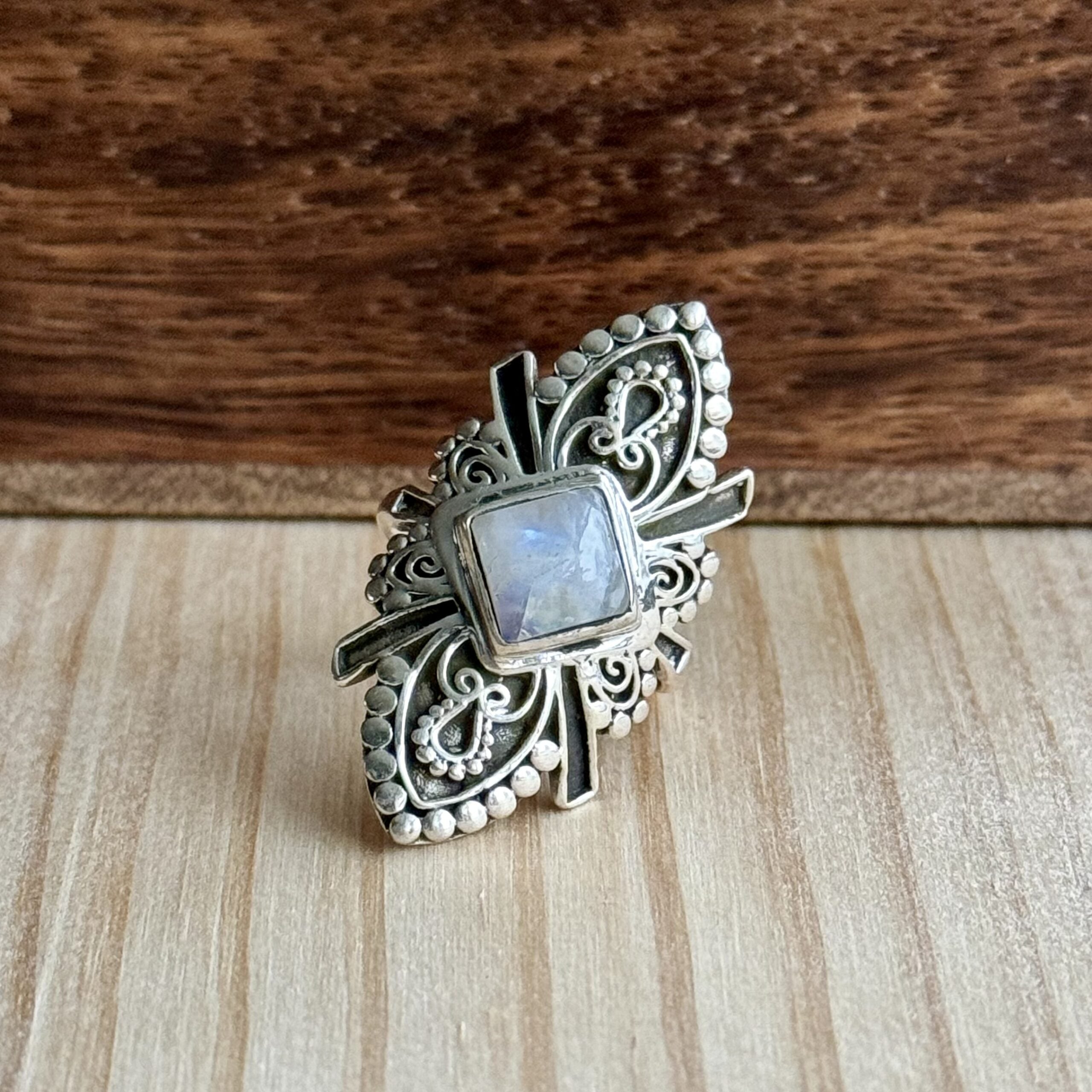 Ring | Sterling zilver & maansteen | maat 17,75 image 1