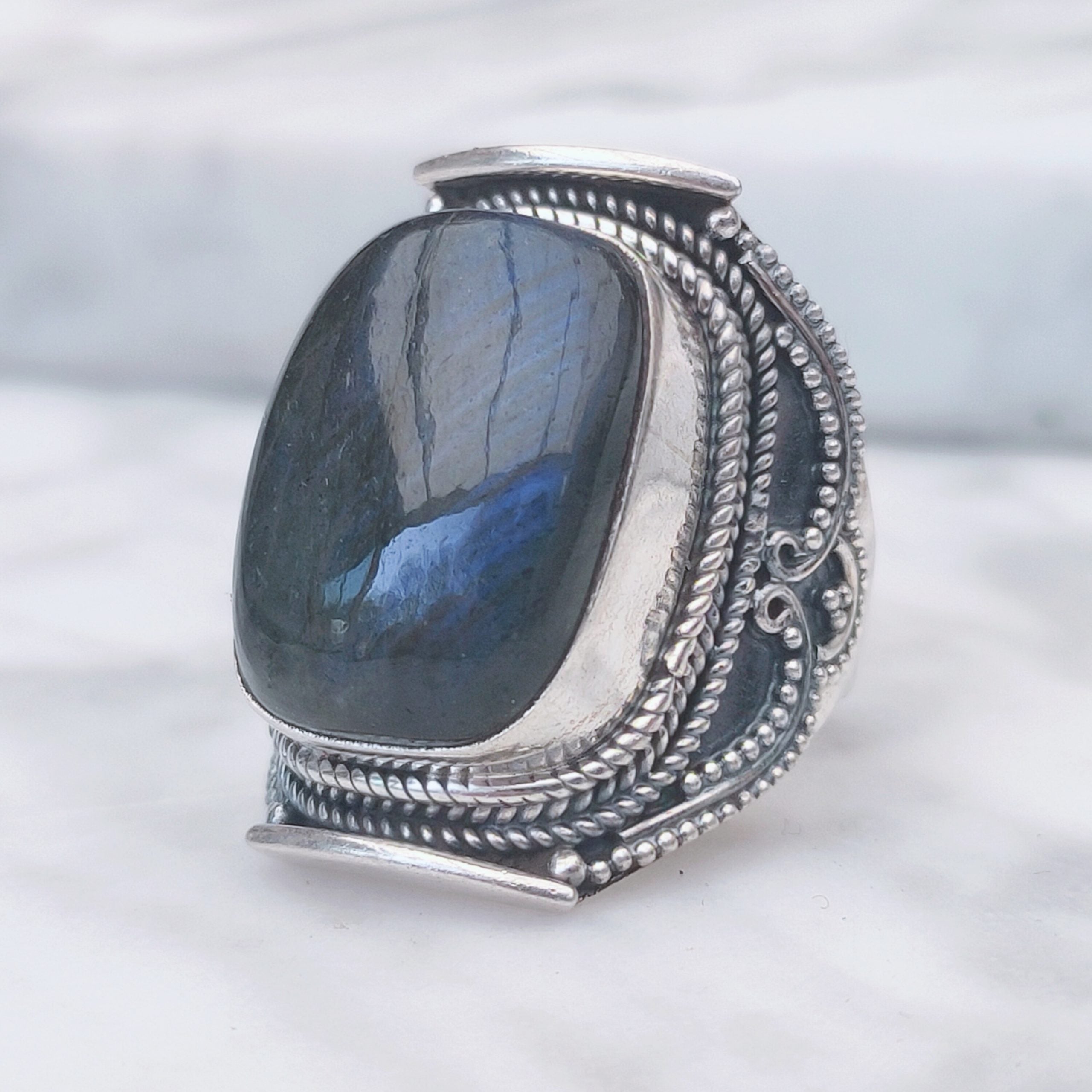Ring | Sterling zilver & labradoriet | maat 17,5 image 1