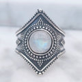 Ring Gajner | Sterling zilver & maansteen | maat 17,5 image 0