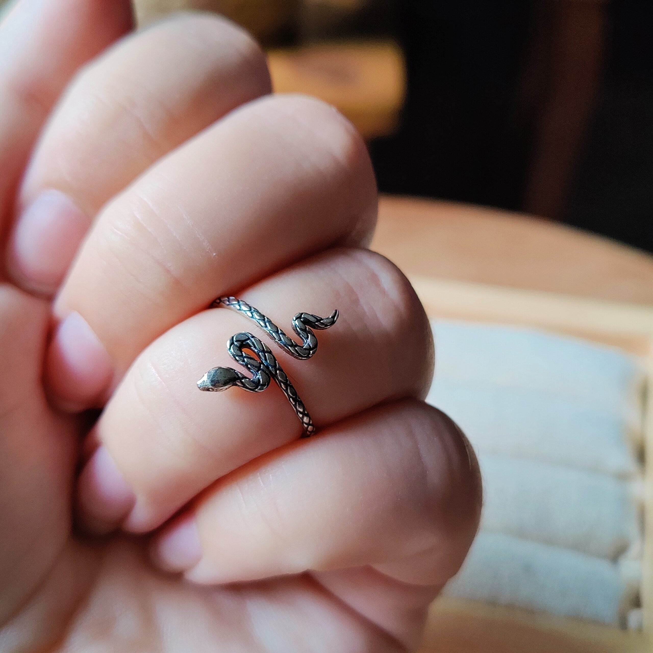Ring Serpiente dark | Sterling zilver | verstelbaar image 1