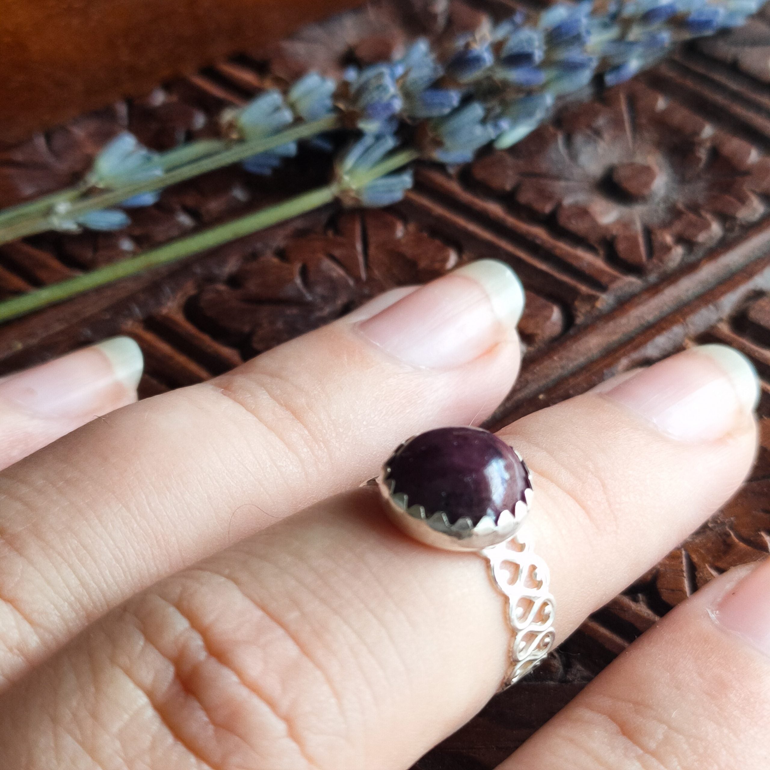 Ring sterling zilver & robijn | maat 16,5 | BY AIS image 8