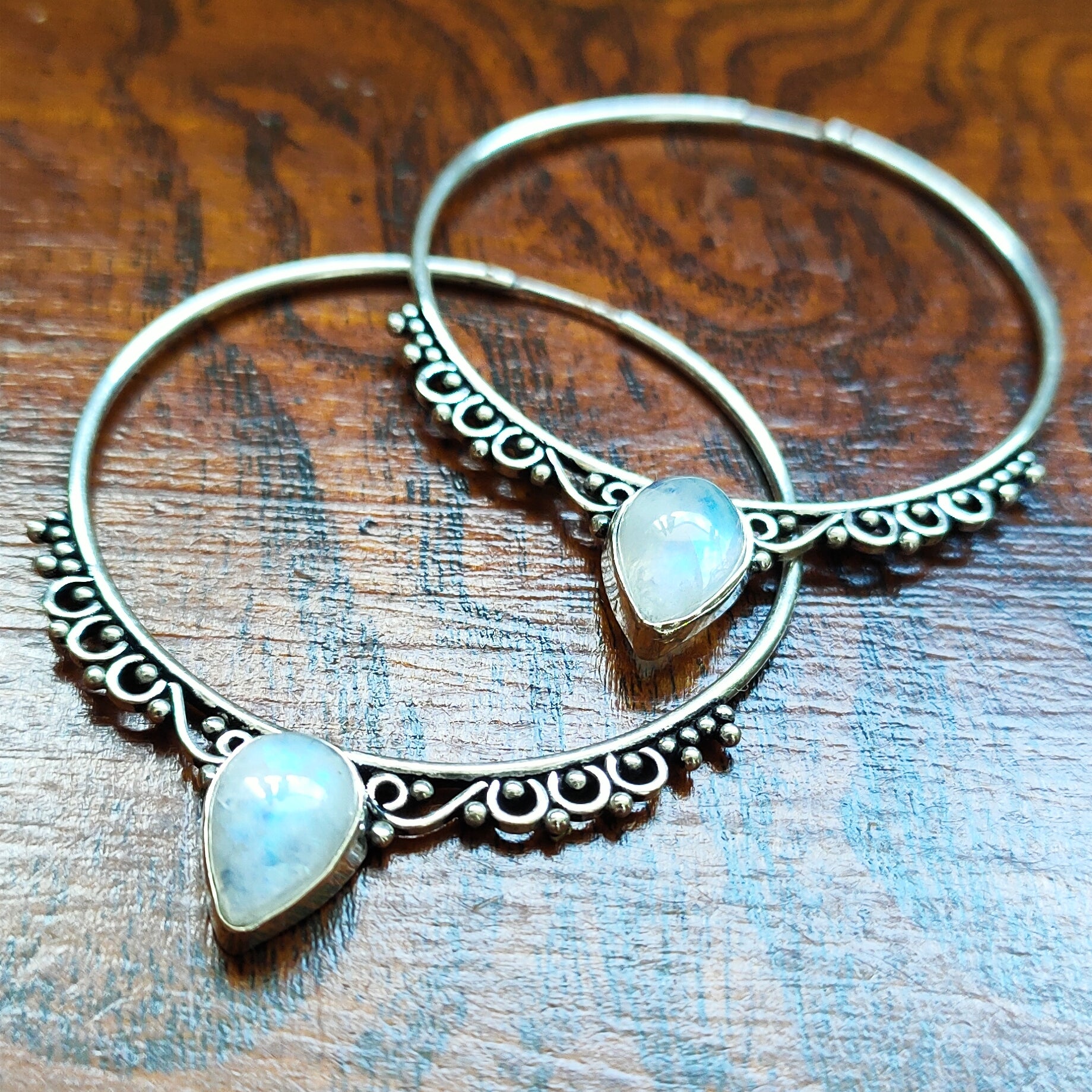 Hoops | Sterling zilver & maansteen image 2