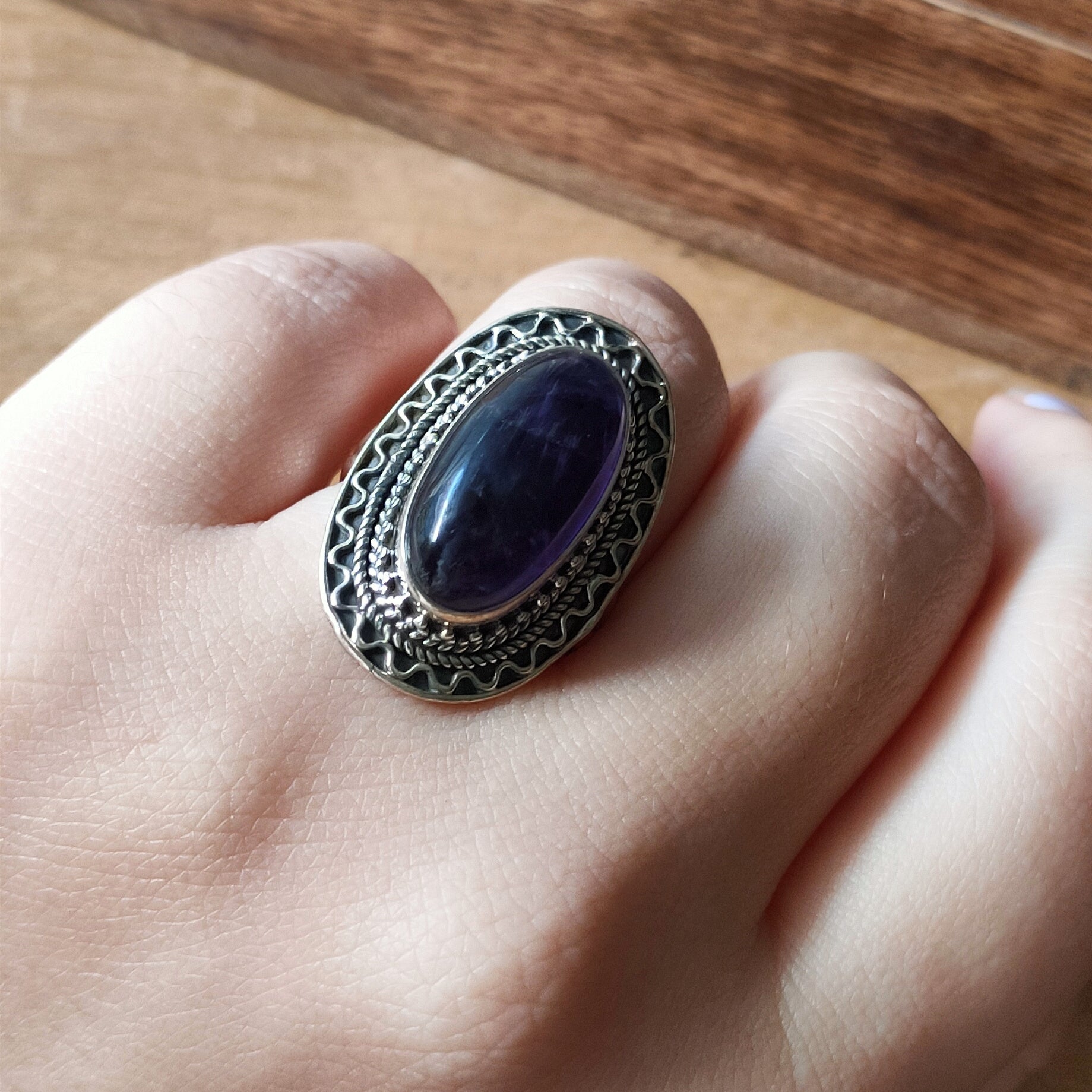 Ring | Sterling zilver & amethist | maat 18,25 image 3