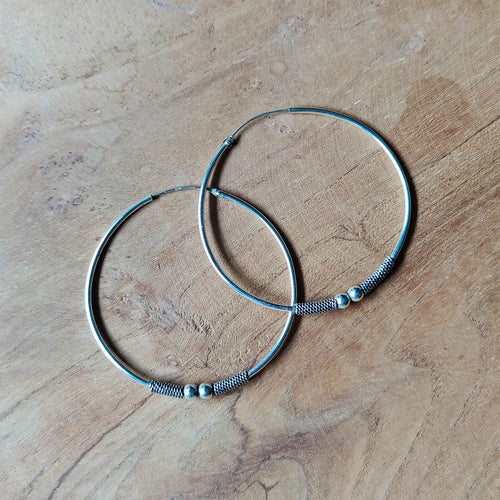 Bali hoops XXL | Sterling zilver image 0