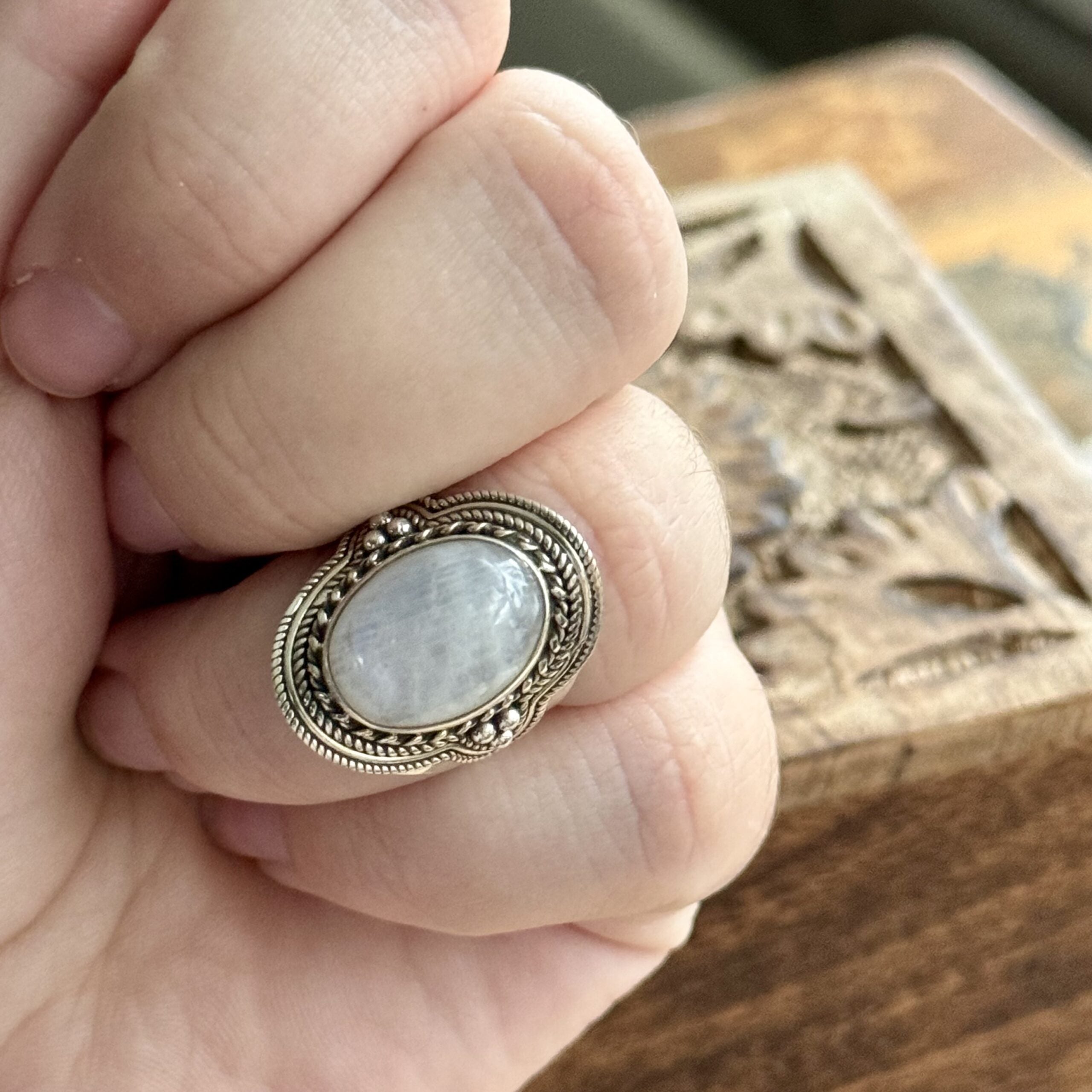 Ring | Sterling zilver & maansteen | maat 17,25 image 1