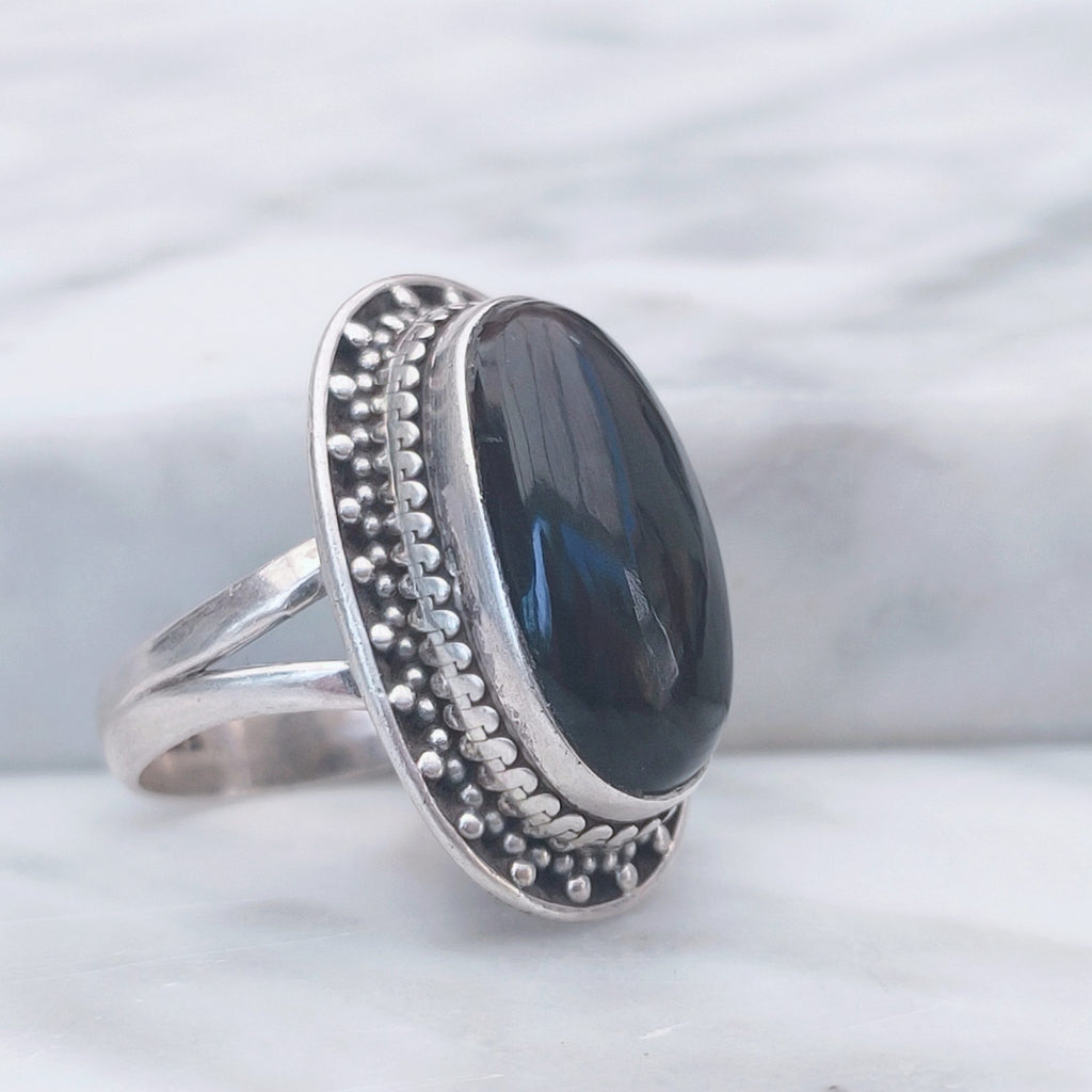 Ring | Sterling zilver & labradoriet | maat 17 image 1