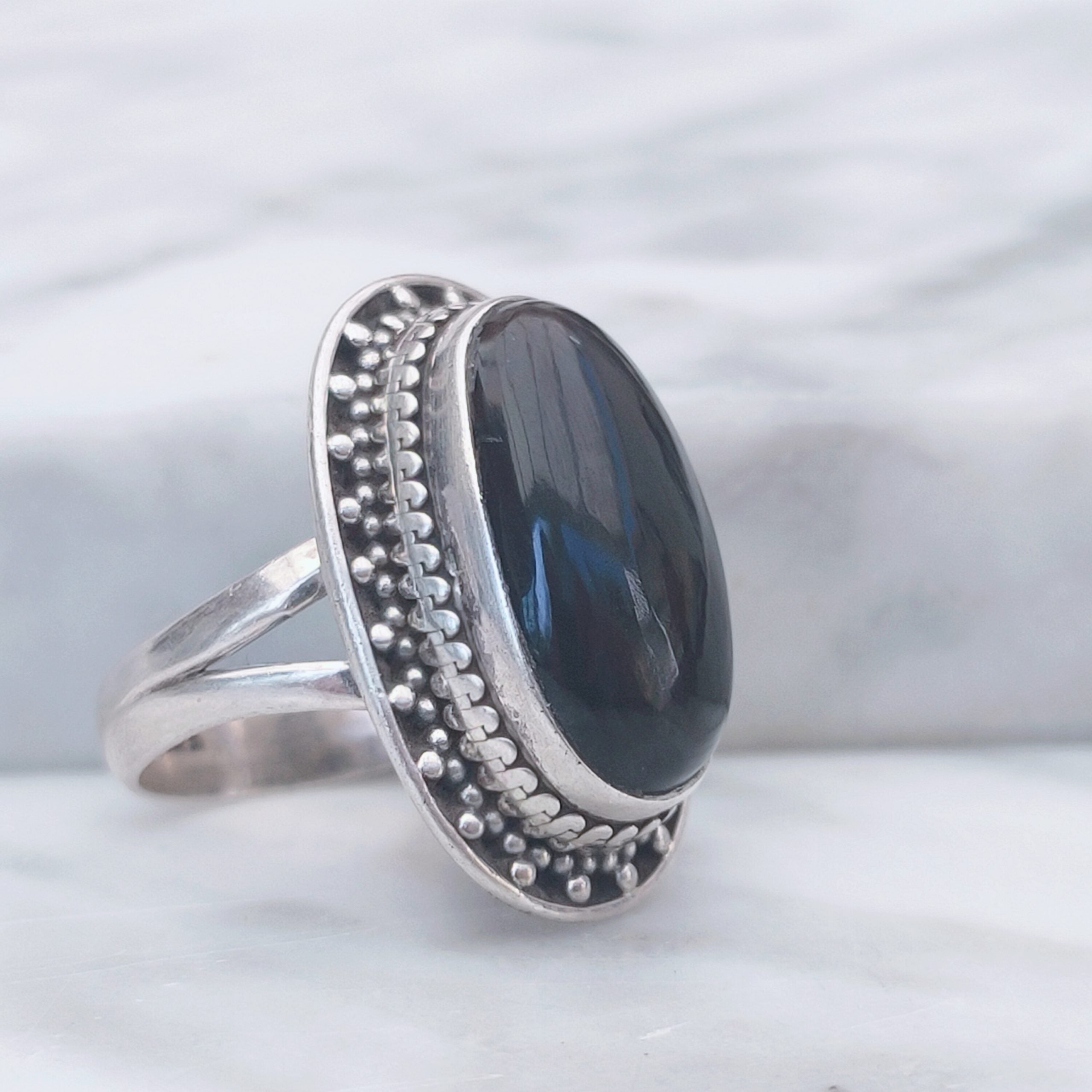 Ring | Sterling zilver & labradoriet | maat 17 image 1