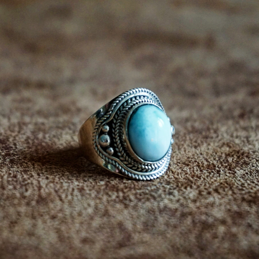 Ring | Sterling zilver & larimar | maat 17,75 image 1