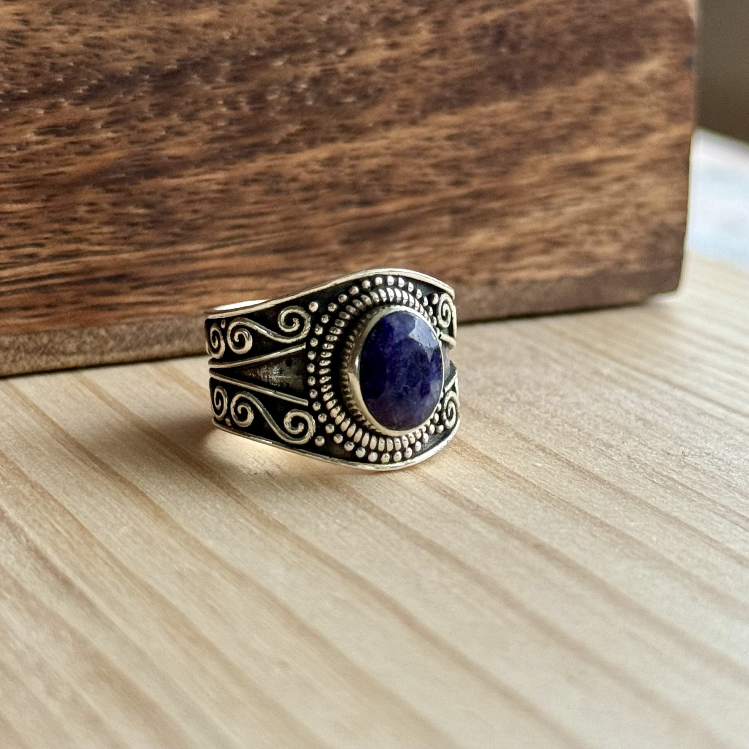 Ring | Sterling zilver & lapis lazuli | maat 17,75 image 1